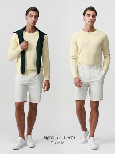 Pure BCI Cotton Lightweight Sweater for Men Crewneck T-Shirts Casual Long Sleeve Knit Pullover Fall Spring