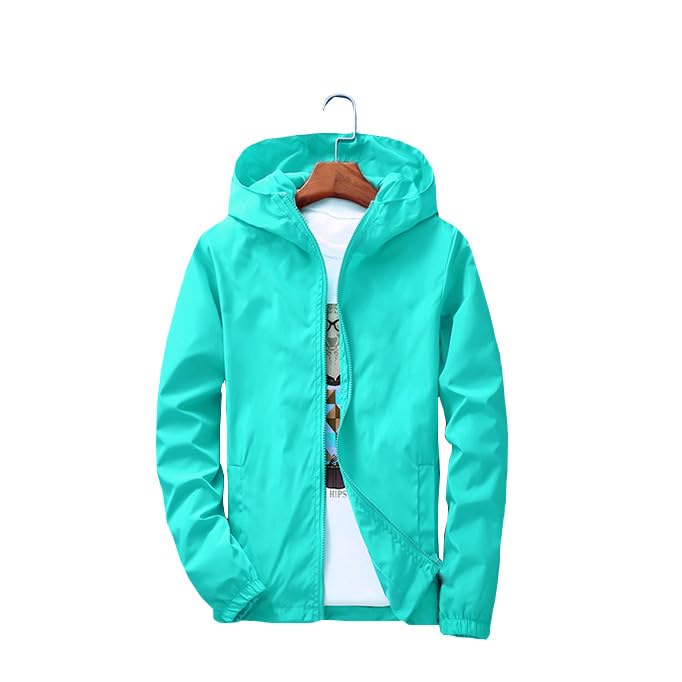 Mens Windbreaker Jackets Lightweight Hooded Zippered Jackets for Men Hiking Cycling Sportswear