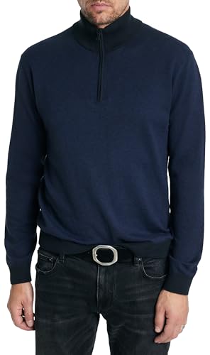 John Varvatos Men's Grand Birdseye Half Zip