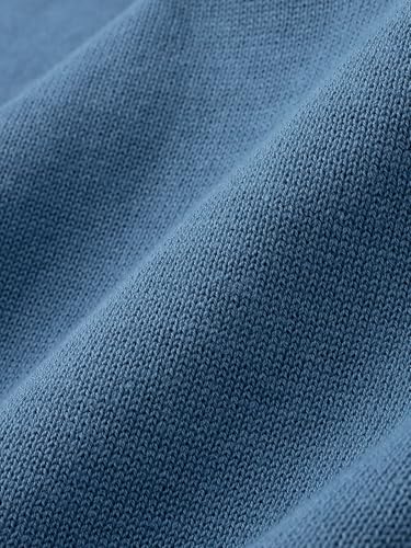 Pure BCI Cotton Lightweight Sweater for Men Crewneck T-Shirts Casual Long Sleeve Knit Pullover Fall Spring