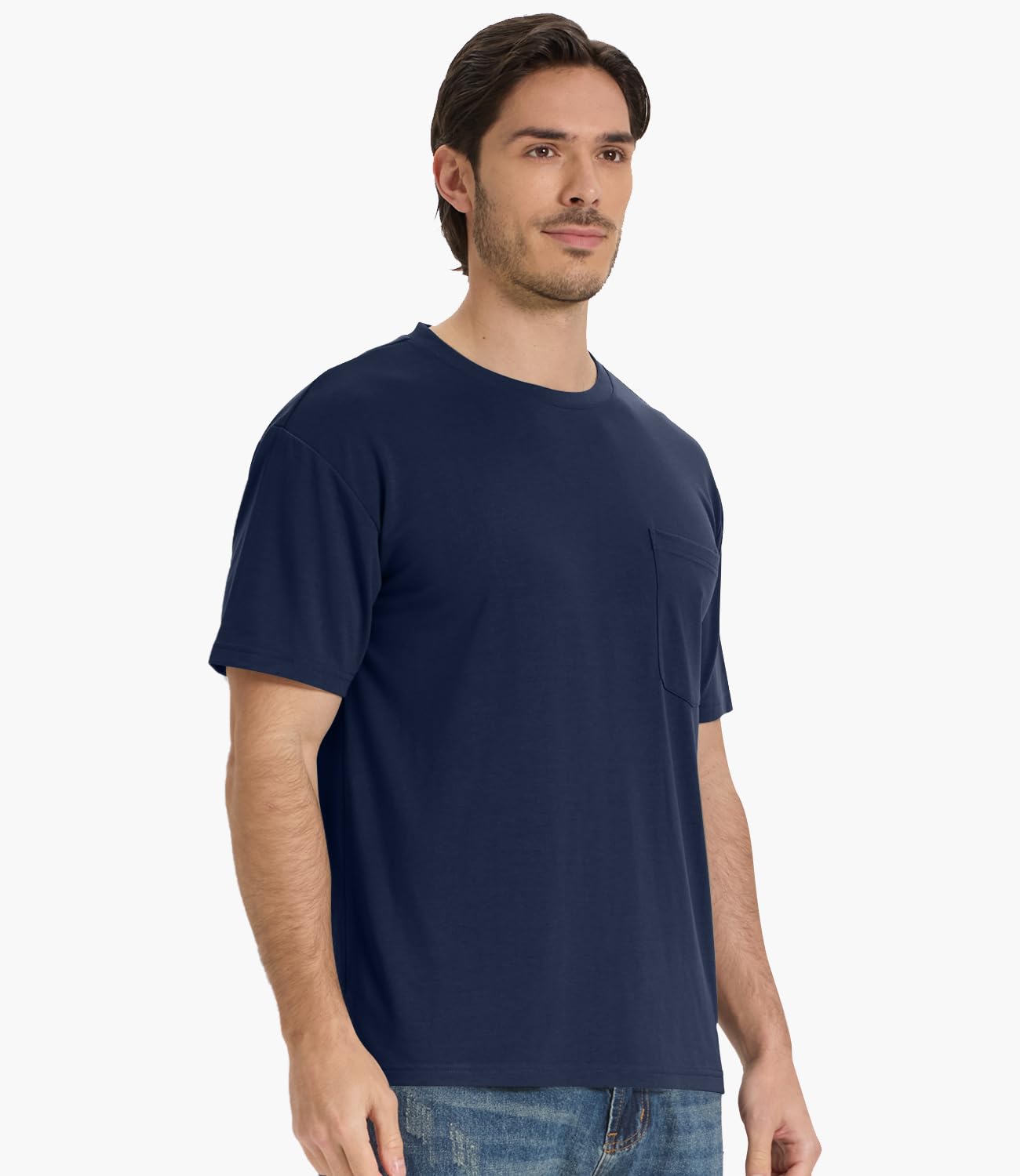 BAMBOO COOL Men's Pocket T-Shirts Heavy Weight Moisture-Wicking Tee Shirts Crewneck Short Sleeve T Shirts