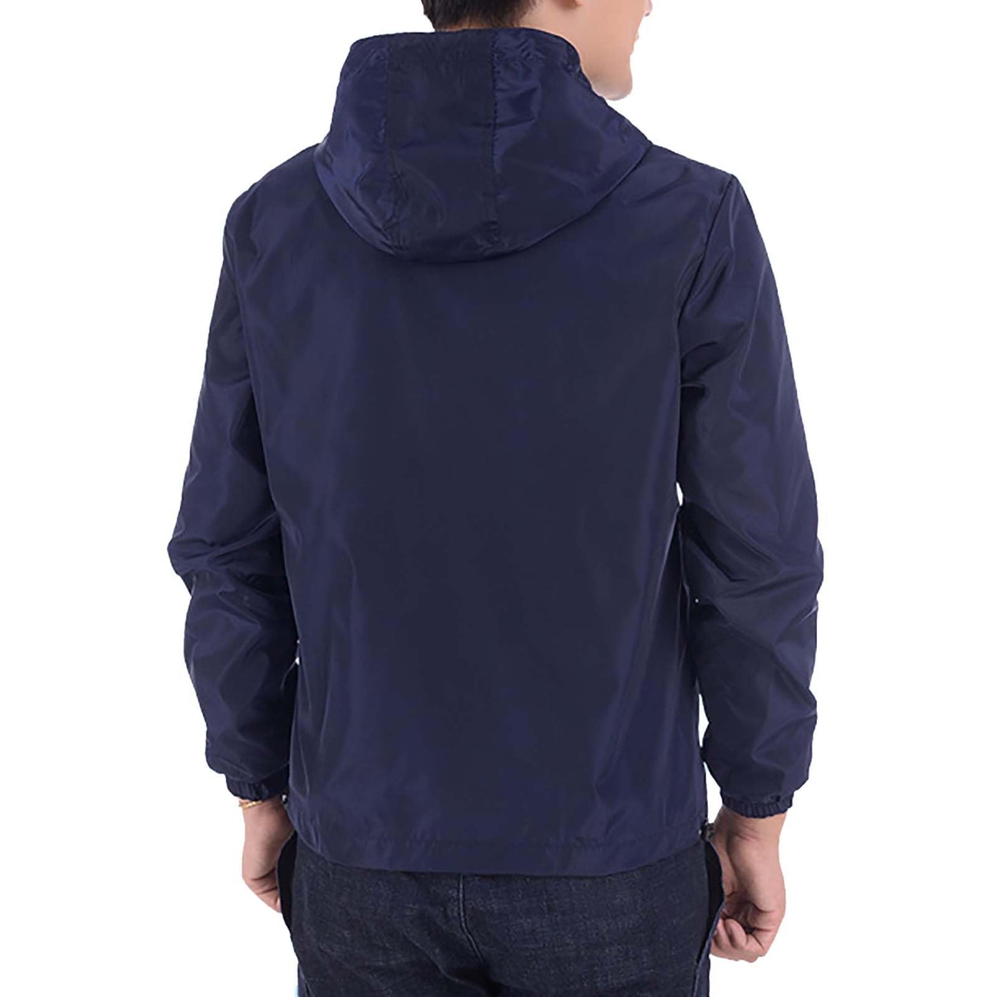 Mens Windbreaker Jackets Lightweight Hooded Zippered Jackets for Men Hiking Cycling Sportswear