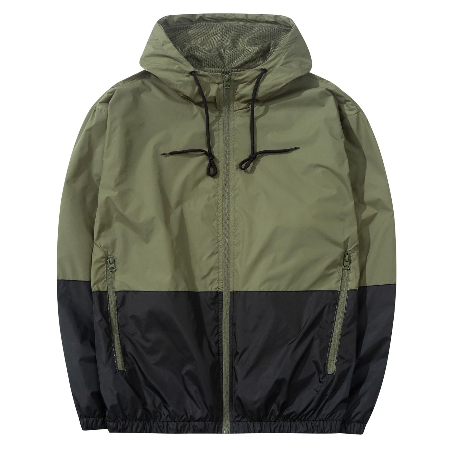 Men's Lightweight Windbreaker Jackets Outdoor Hooded Pocket Raincoat Jacket