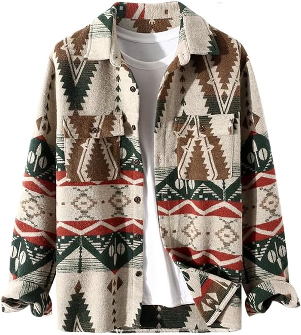 ZAFUL Mens Plaid Shirt,Long Sleeves,Classic Flannel Shirt Button Down Shirt Jacket Tops
