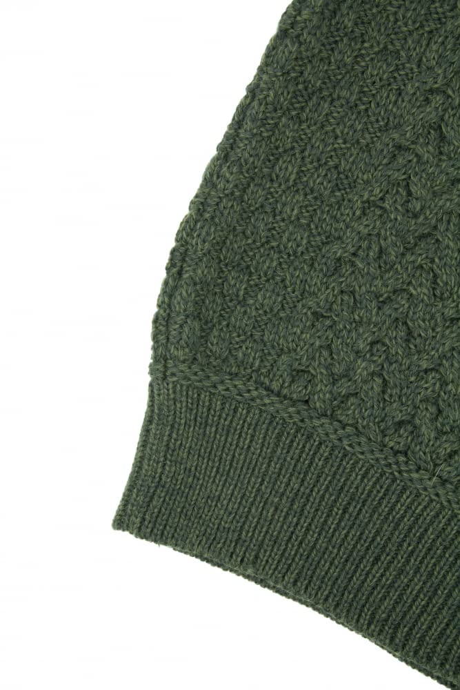 Aran Crafts Men's Irish Cable Knit Half Zip Jacquard Sweater (100% Merino Wool)