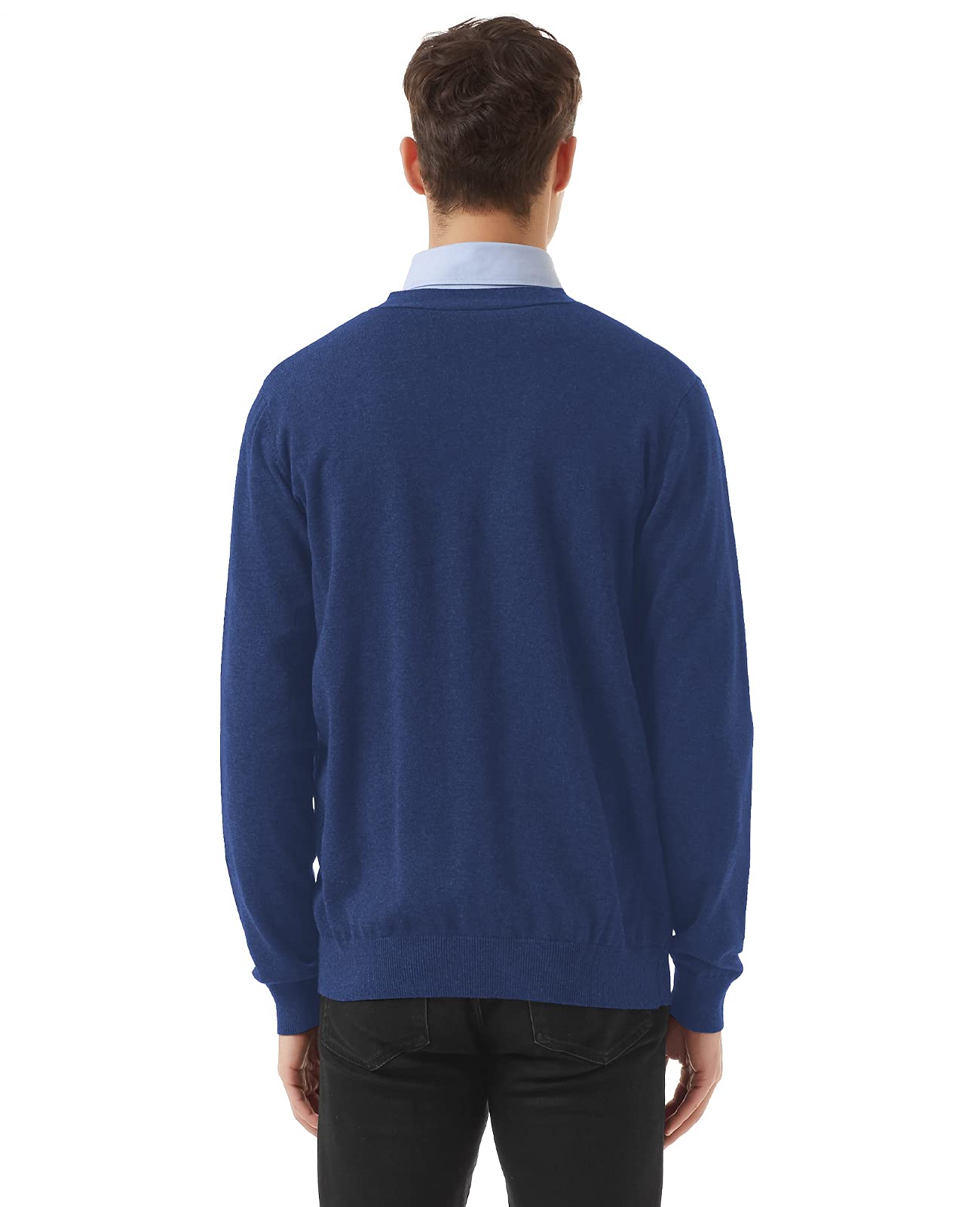 QUALFORT Men's 100% Cotton Cardigan Sweater Casual V-Neck Button Down Knitted Outerwear with Pockets Fall Fashion 2025