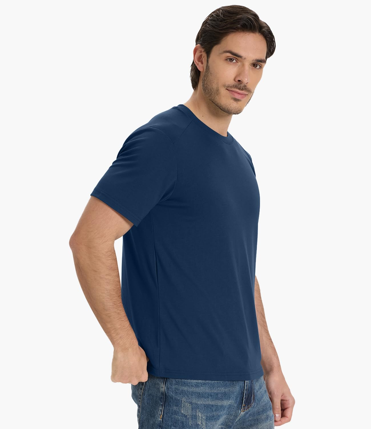 BAMBOO COOL Men's T-Shirts Short Sleeve Shirt Heavyweight Crew Neck T Shirt for Man Soft Moisture Wicking Casual Tees