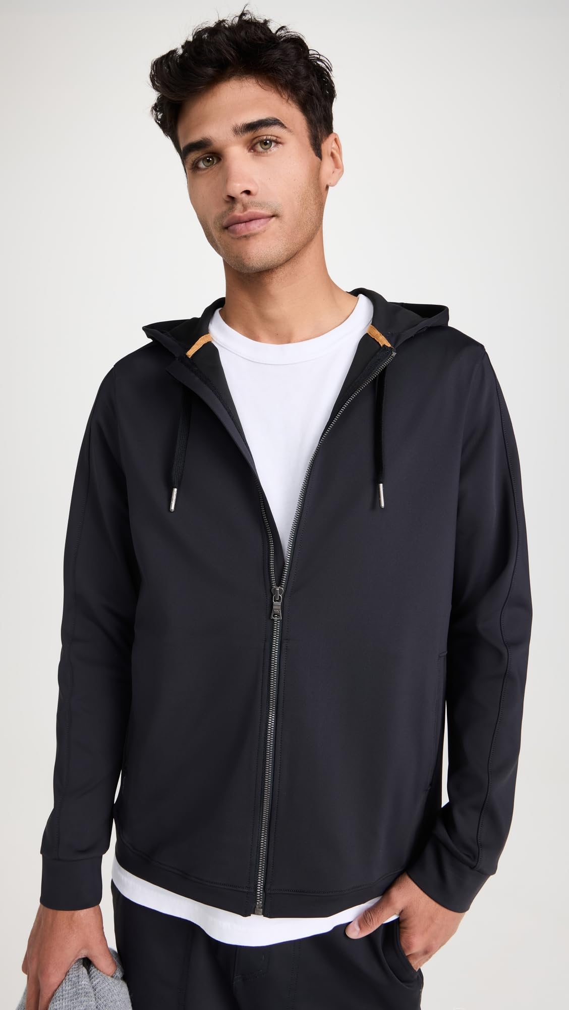 Rhone Spar Mens Full Zip Up Hoodie V2, Stretch Fabric Mens Workout Essentials Hoodie, Moisture-Wicking w/Anti-Odor