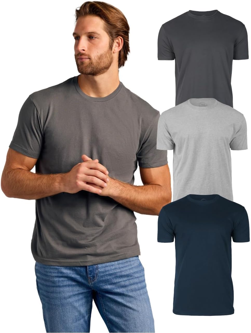 True Classic Mens T-Shirts – Short Sleeve Crew Neck T Shirts for Man, Cotton Blend Plain Novelty Men's T-Shirts