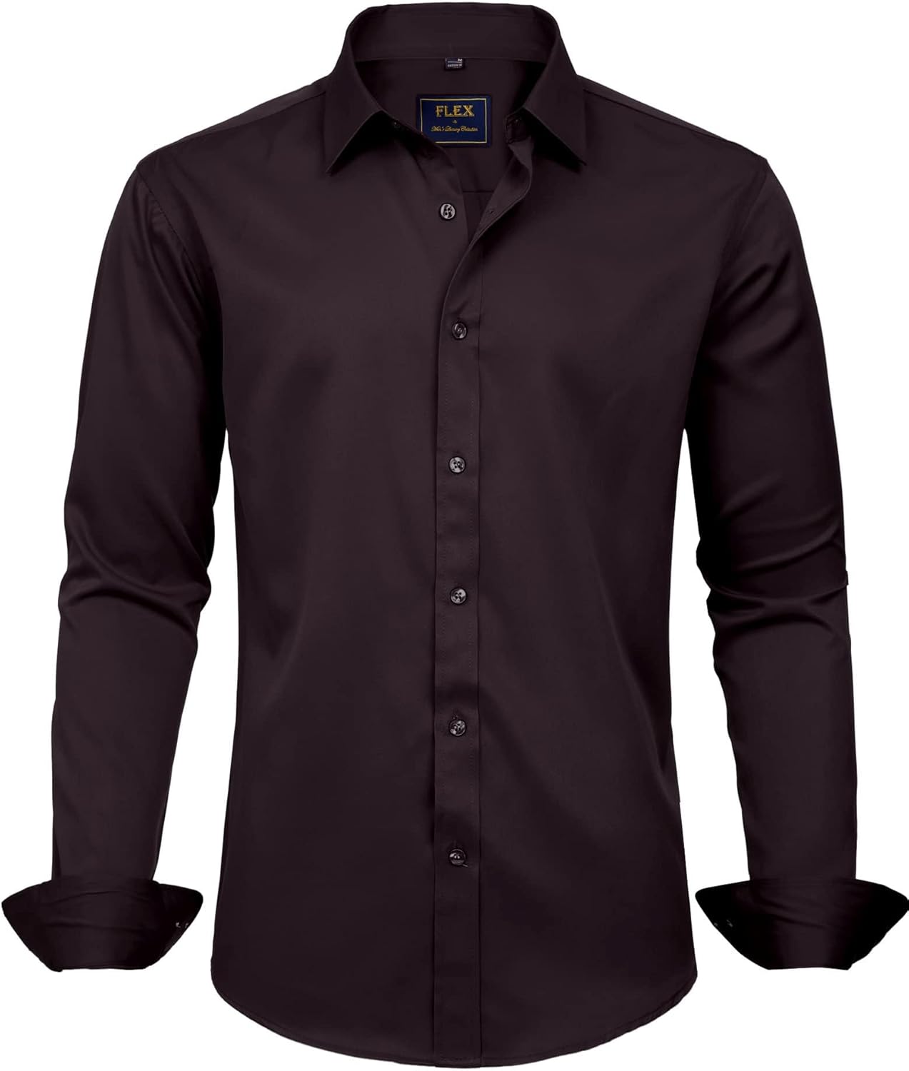 J.VER Men's Dress Shirts Solid Long Sleeve Stretch Wrinkle-Free Formal Shirt Business Casual Button Down Shirts