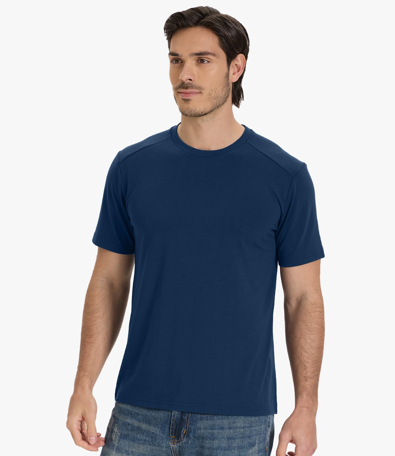 BAMBOO COOL Men's T-Shirts Short Sleeve Shirt Heavyweight Crew Neck T Shirt for Man Soft Moisture Wicking Casual Tees