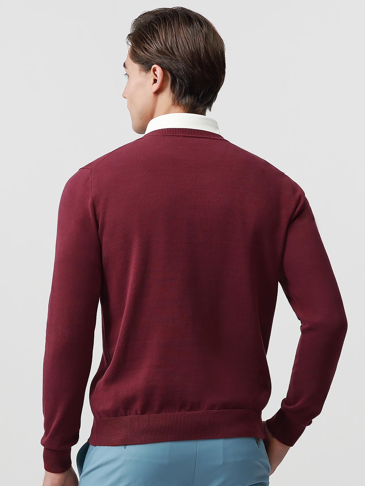 Pure BCI Cotton Lightweight Sweater for Men Crewneck T-Shirts Casual Long Sleeve Knit Pullover Fall Spring