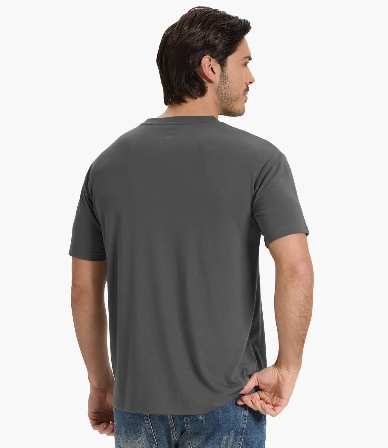 BAMBOO COOL Men's Pocket T-Shirts Heavy Weight Moisture-Wicking Tee Shirts Crewneck Short Sleeve T Shirts