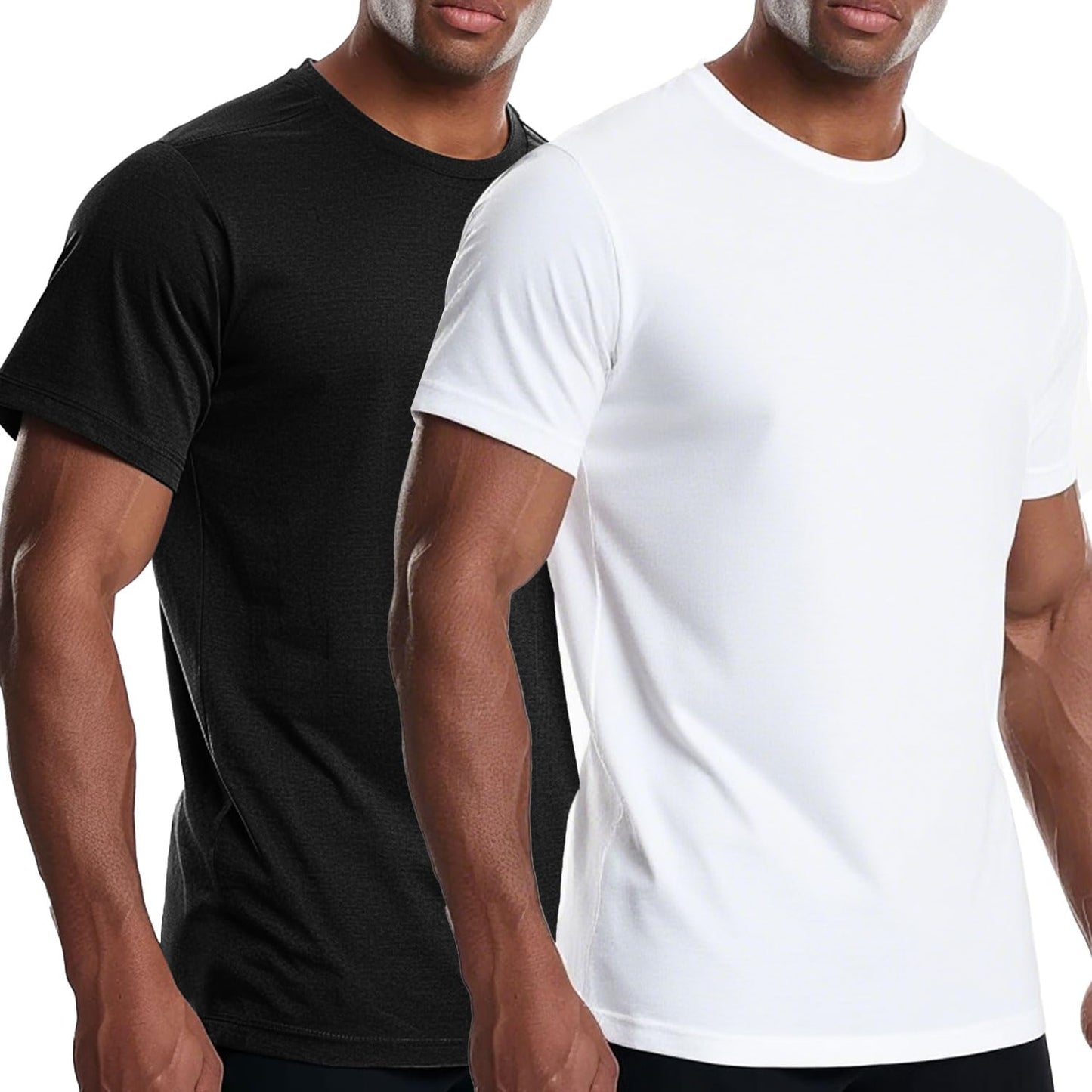 Men's Cooling Workout Shirts Bamboo Viscose Anti Odor Moisture Wicking Athletic Short Sleeve Lightweight Loose Gym Tee