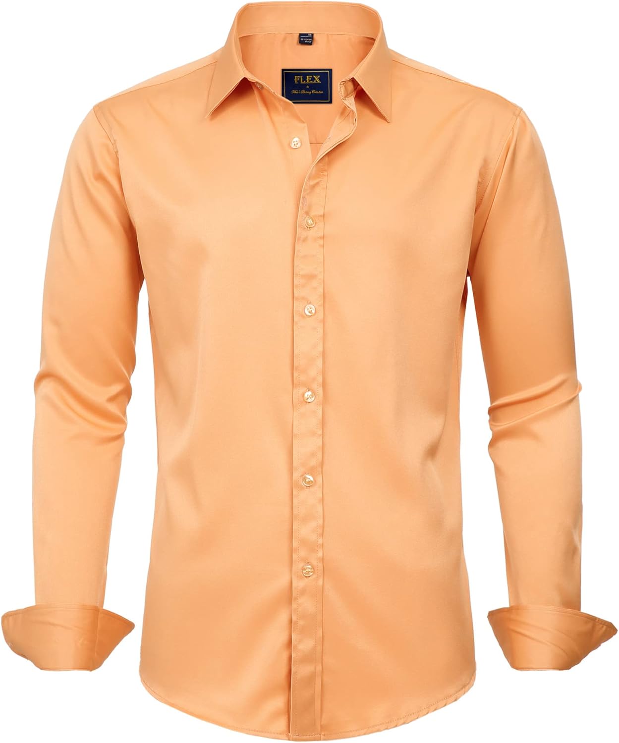 J.VER Men's Dress Shirts Solid Long Sleeve Stretch Wrinkle-Free Formal Shirt Business Casual Button Down Shirts