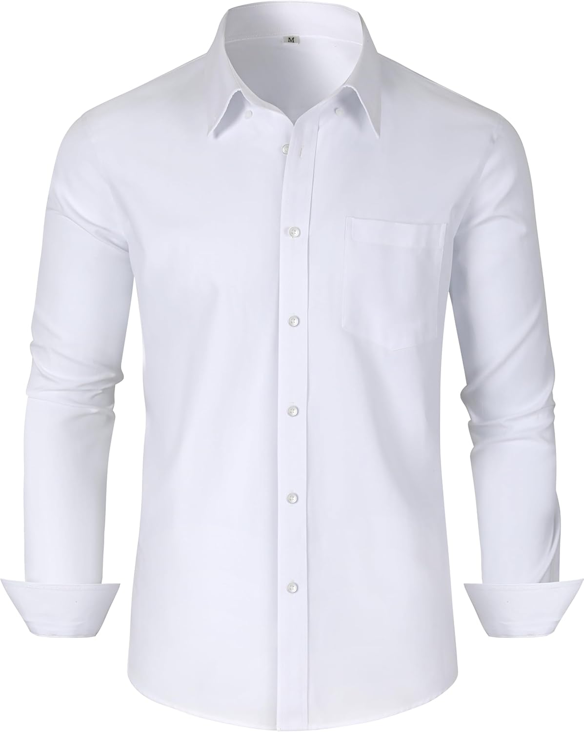 Grade 3.5 Wrinkle-Resistant Men's Lightweight Oxford Dress Shirts Long Sleeve Business Casual Pocket Shirt