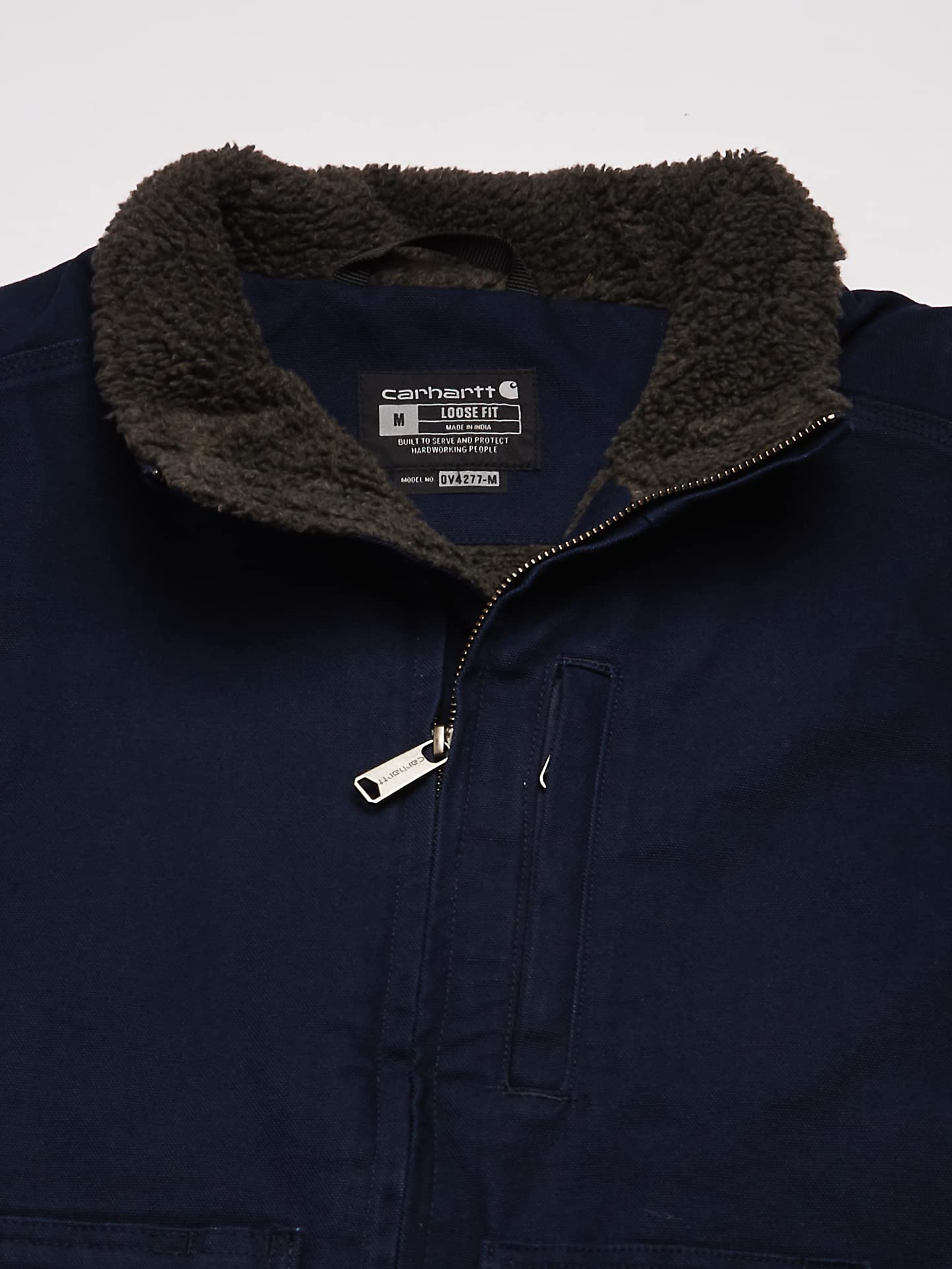 Carhartt Men's 104277 Washed Duck Mock Neck Vest - Sherpa Lined