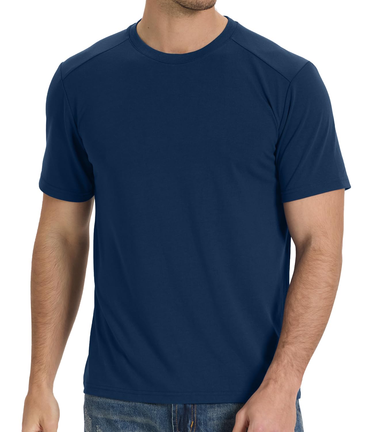 BAMBOO COOL Men's T-Shirts Short Sleeve Shirt Heavyweight Crew Neck T Shirt for Man Soft Moisture Wicking Casual Tees