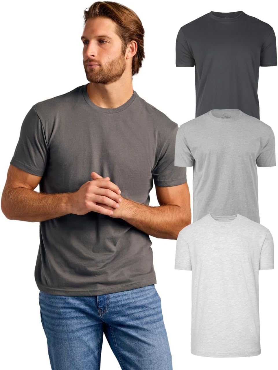 True Classic Mens T-Shirts – Short Sleeve Crew Neck T Shirts for Man, Cotton Blend Plain Novelty Men's T-Shirts