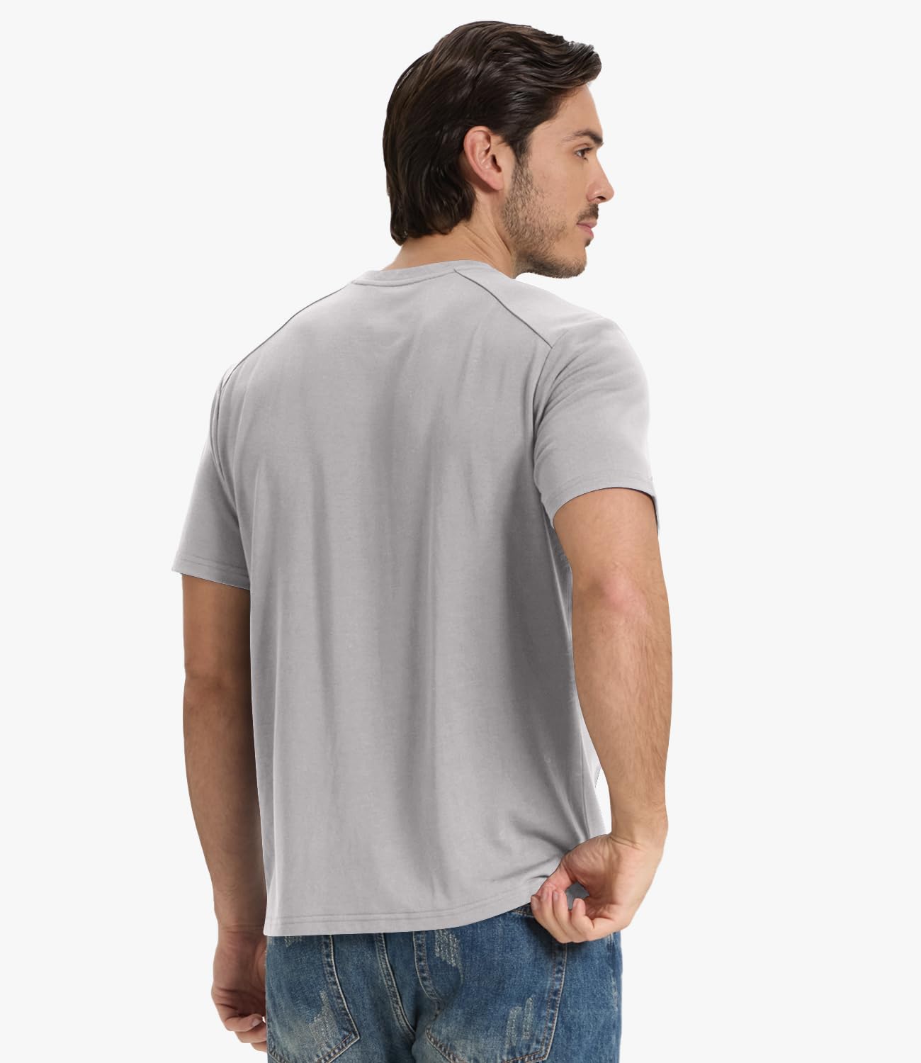 BAMBOO COOL Men's T-Shirts Short Sleeve Shirt Heavyweight Crew Neck T Shirt for Man Soft Moisture Wicking Casual Tees