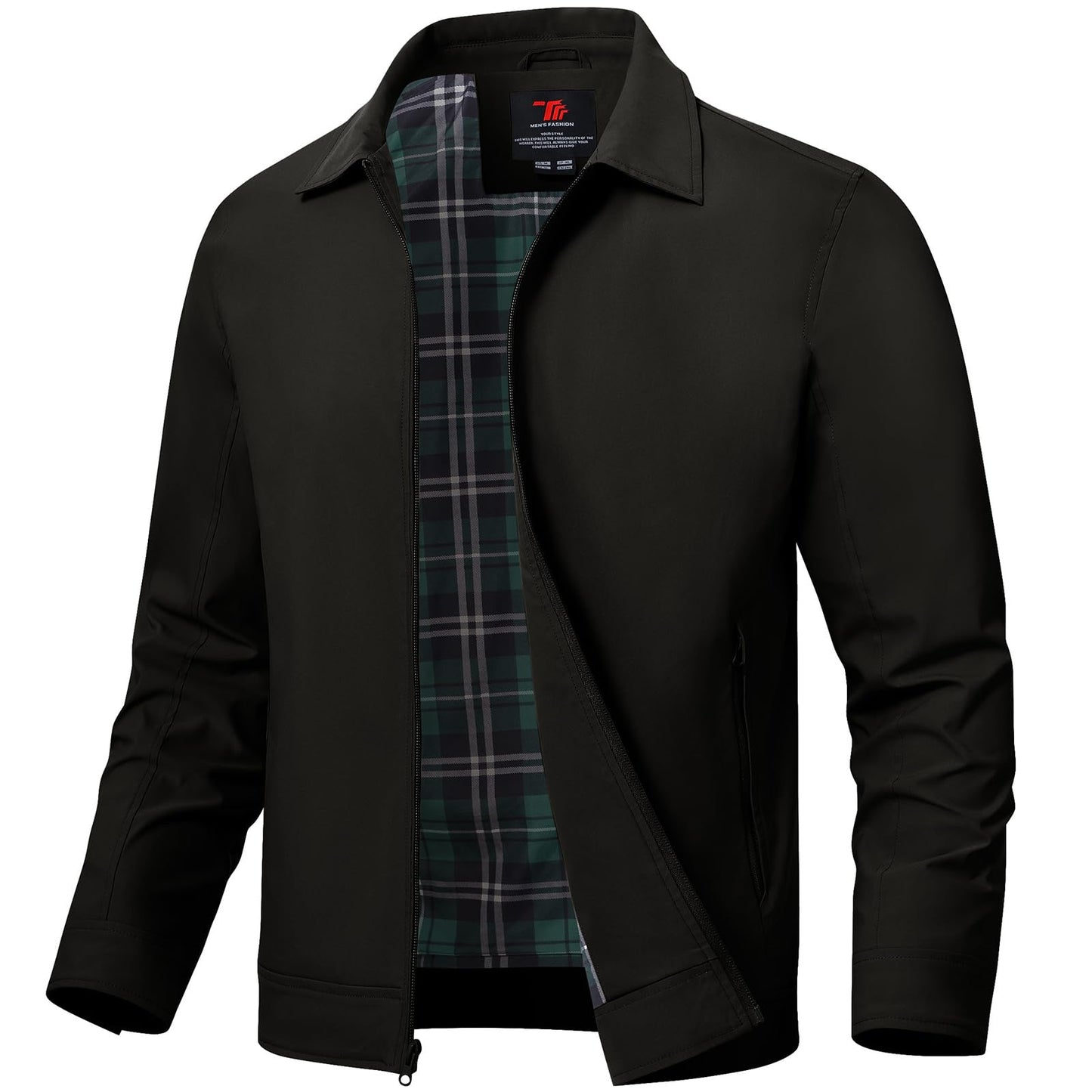 TBMPOY Men's Lightweight Jackets Casual Windbreaker Stylish Light Fall Spring Golf Work Dress Business