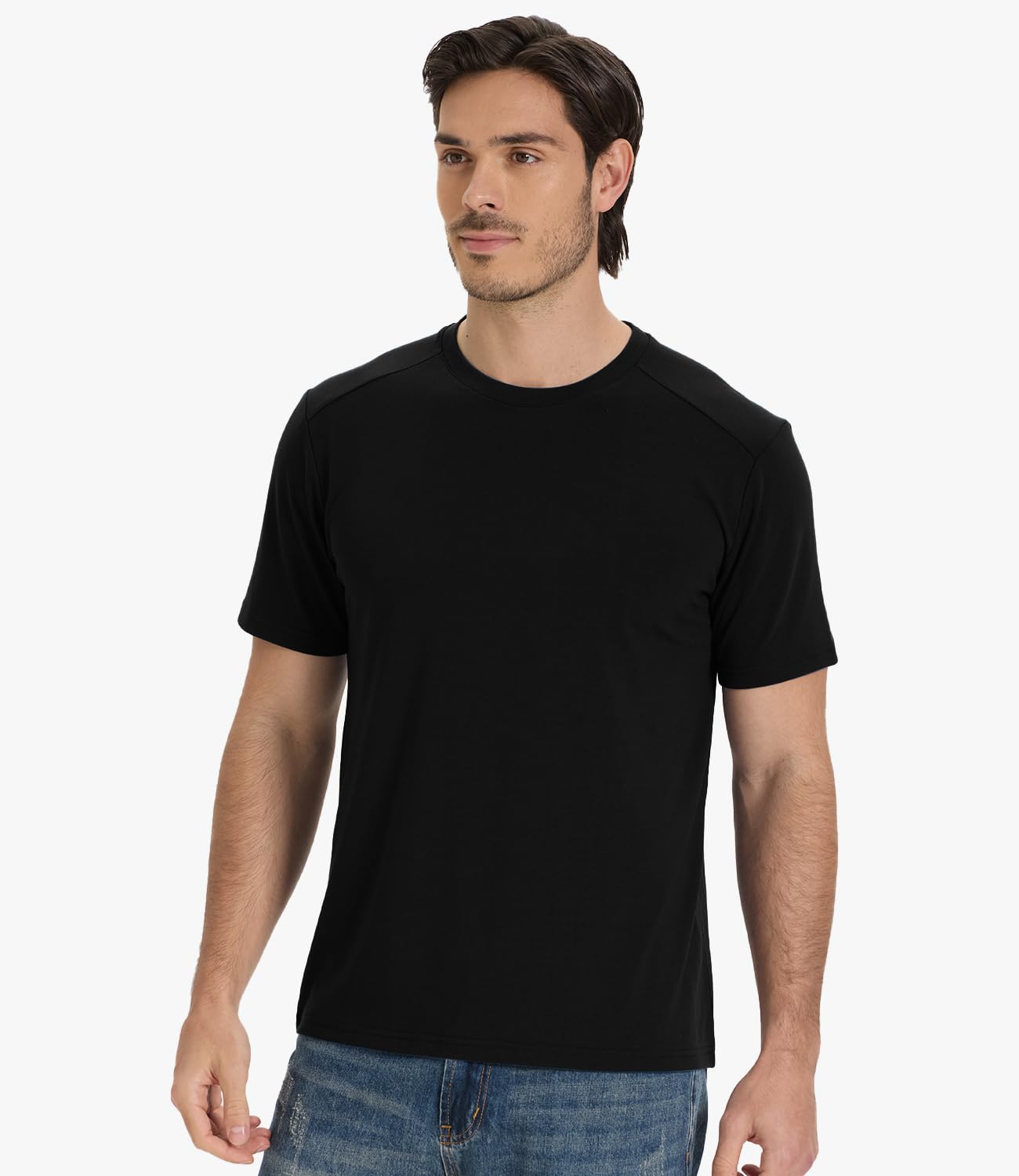 BAMBOO COOL Men's T-Shirts Short Sleeve Shirt Heavyweight Crew Neck T Shirt for Man Soft Moisture Wicking Casual Tees