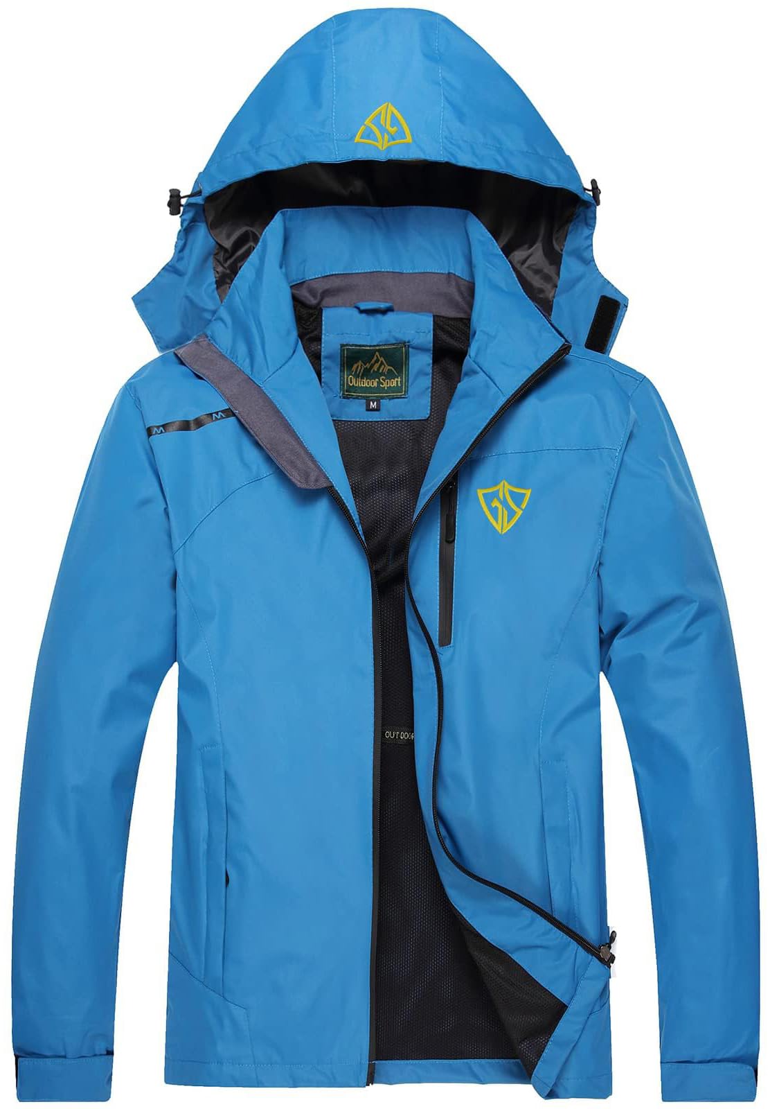 GIISAM Mens Windproof Jacket Waterproof Lightweight Mountain Sport Jacket for Men Hooded Windbreaker Raincoat