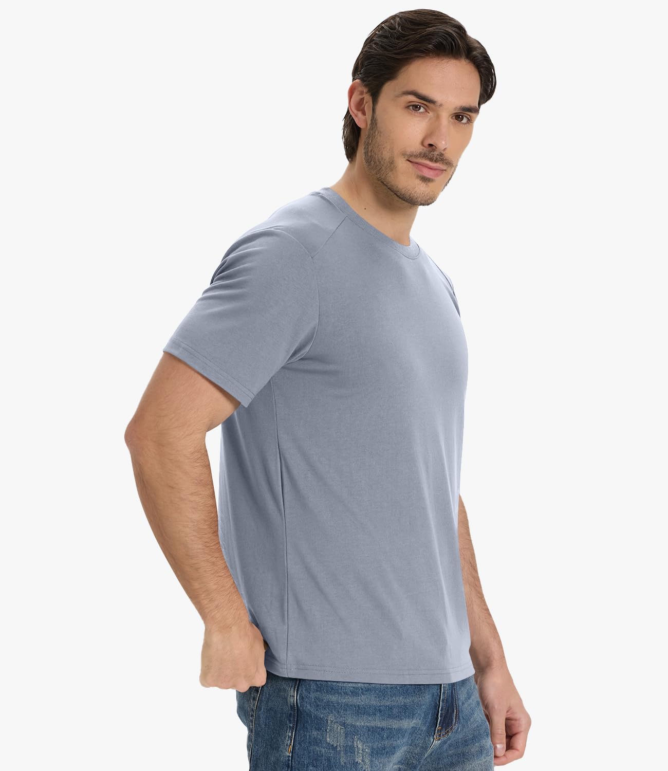 BAMBOO COOL Men's T-Shirts Short Sleeve Shirt Heavyweight Crew Neck T Shirt for Man Soft Moisture Wicking Casual Tees