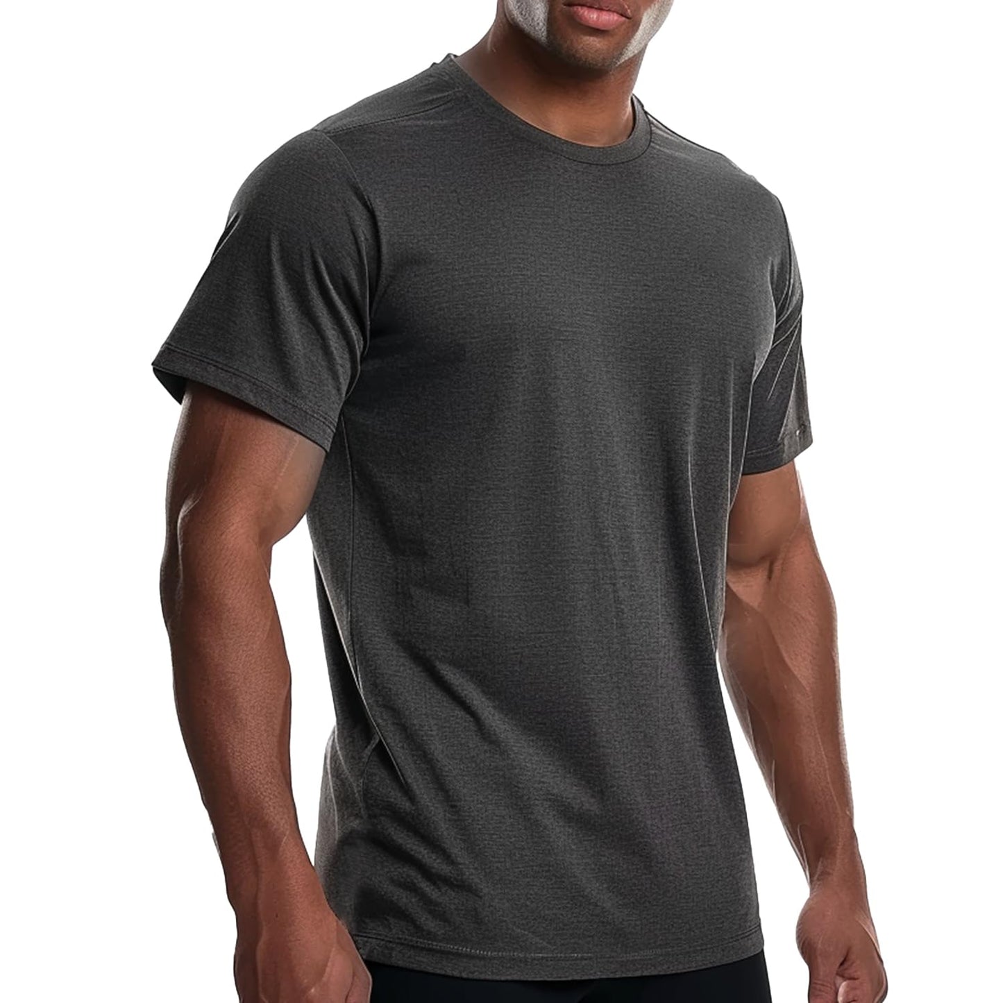 Men's Cooling Workout Shirts Bamboo Viscose Anti Odor Moisture Wicking Athletic Short Sleeve Lightweight Loose Gym Tee
