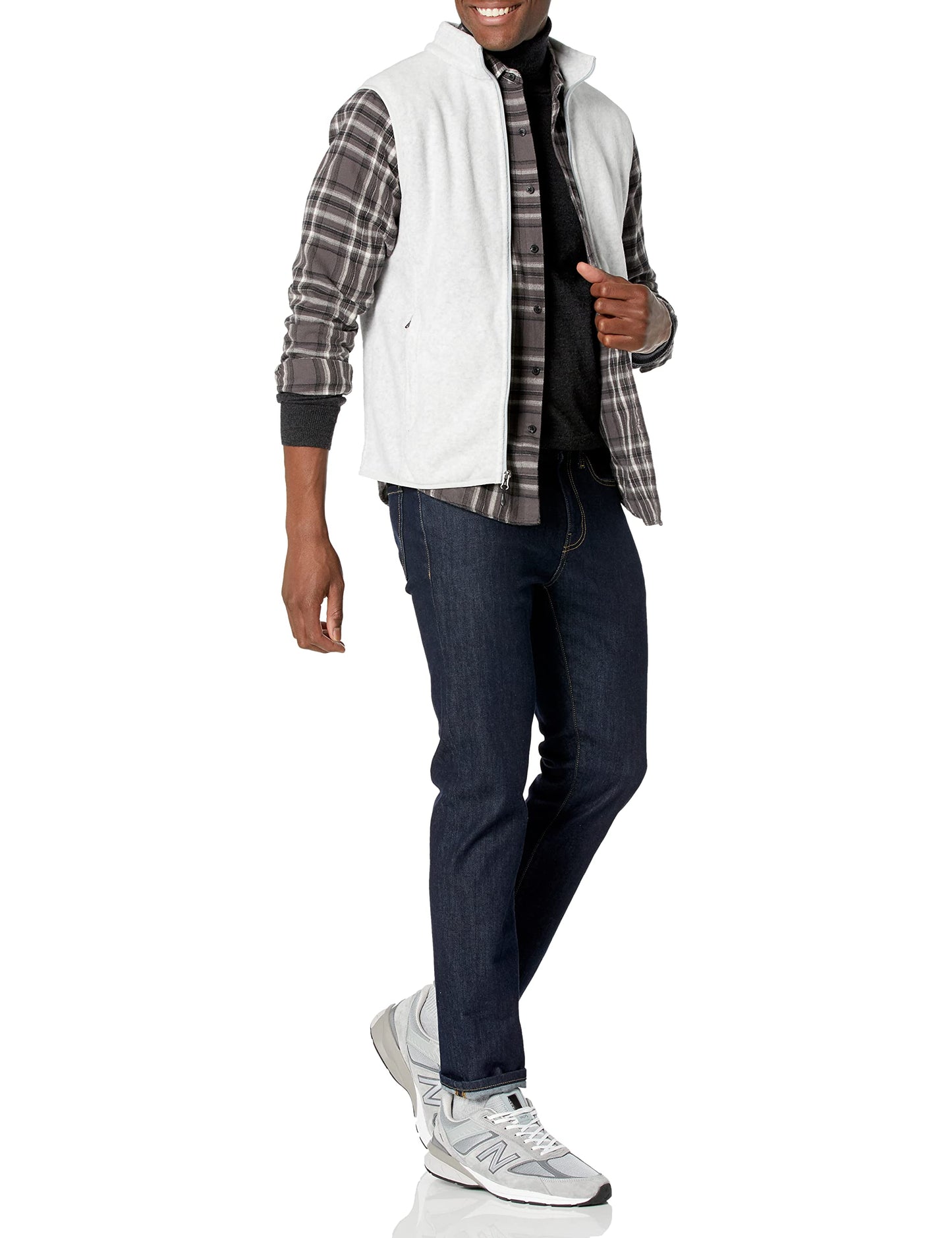 Amazon Essentials Men's Full-Zip Polar Fleece Vest (Available in Big & Tall)