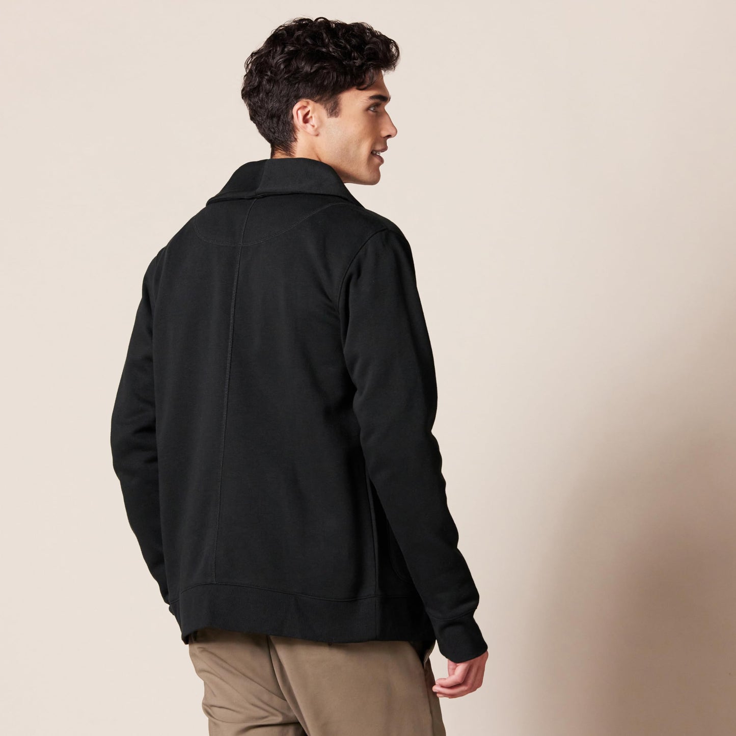 Amazon Essentials Men's Long-Sleeve Fleece Shawl-Collar Cardigan