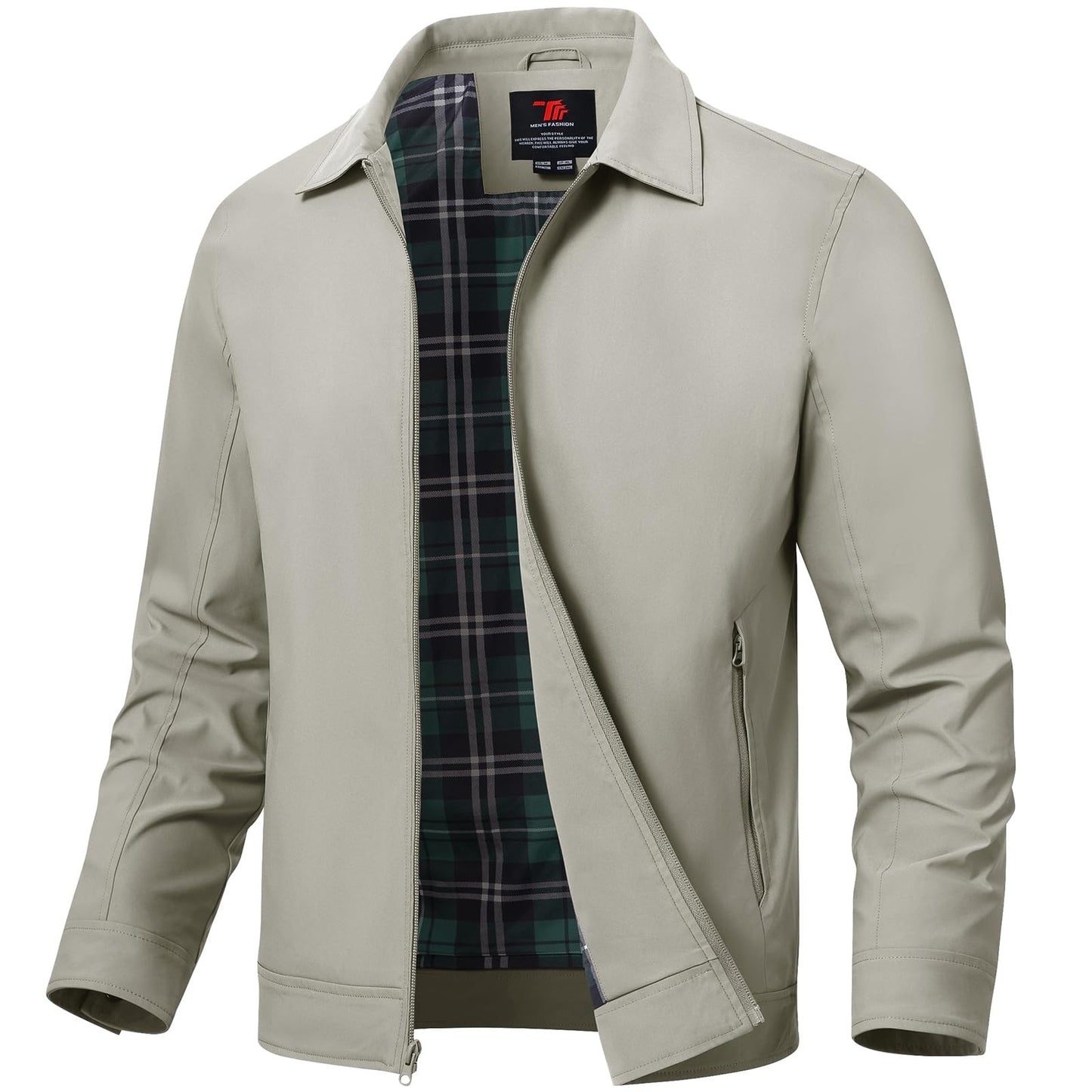 TBMPOY Men's Lightweight Jackets Casual Windbreaker Stylish Light Fall Spring Golf Work Dress Business