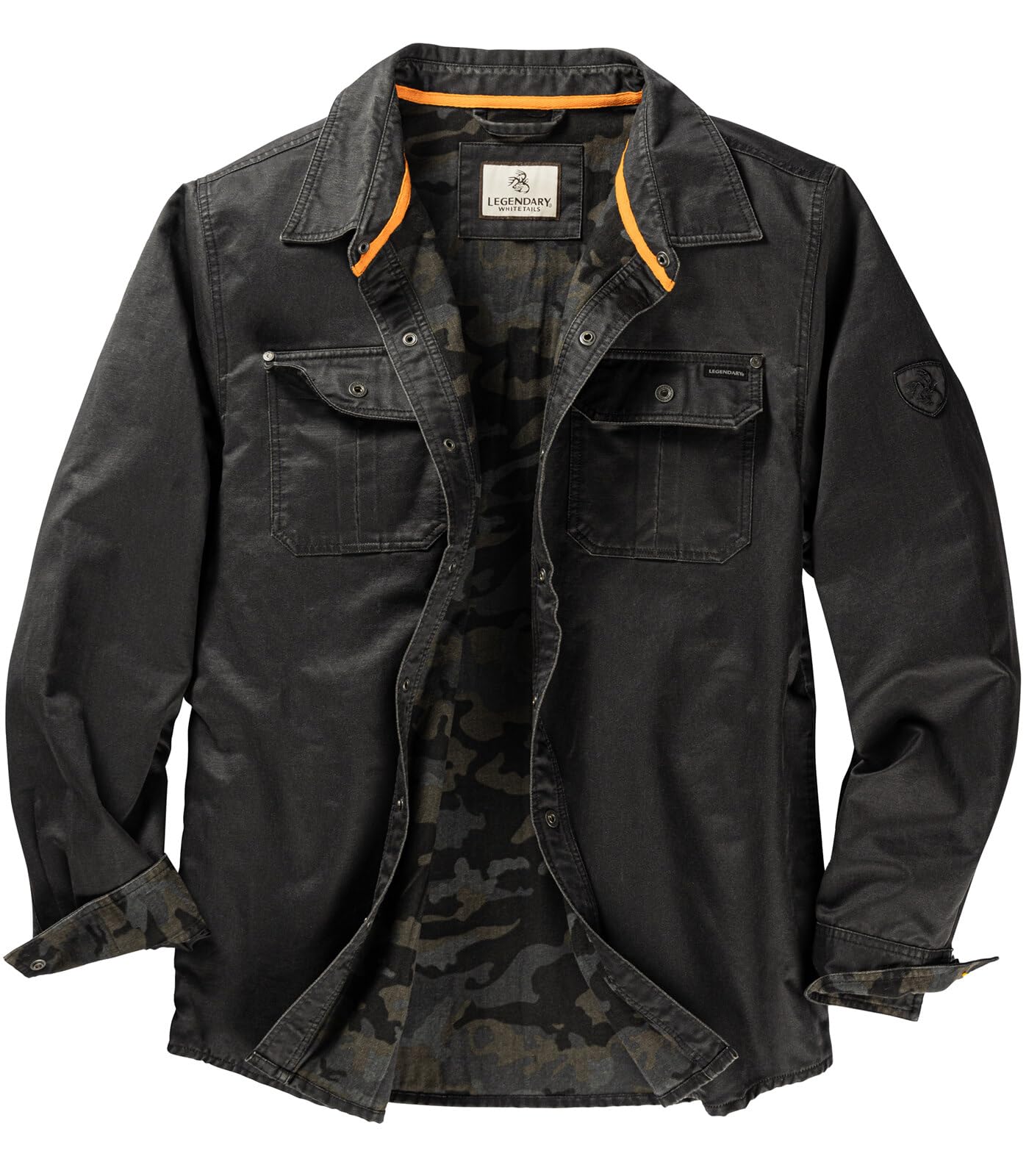 Legendary Whitetails Men's Flannel Lined Shirt Jacket Waxed Cotton Water Resistant