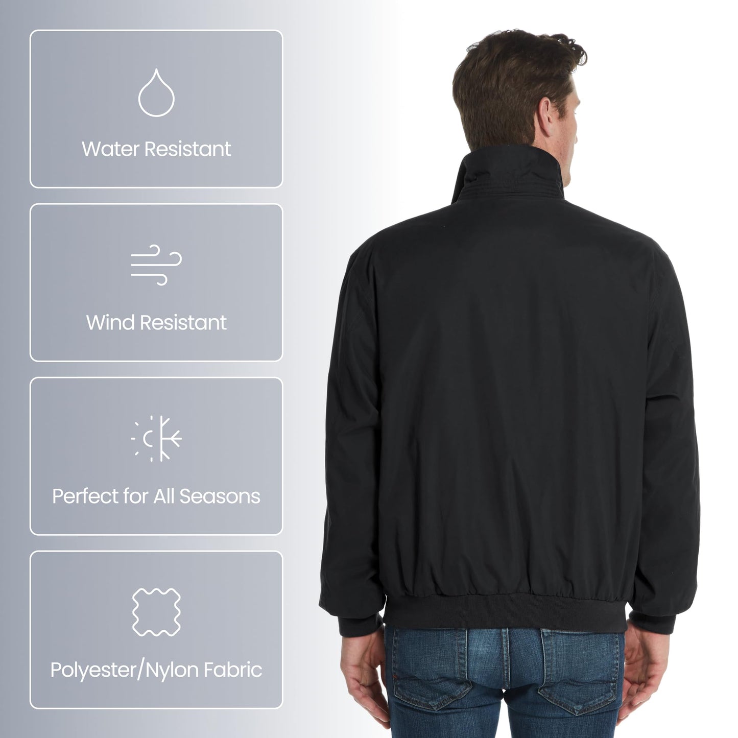 Weatherproof Men's Golf Jacket - Lightweight Windbreaker, Water-Resistant Microfiber Shell, Perfect for Golf & Casual Wear