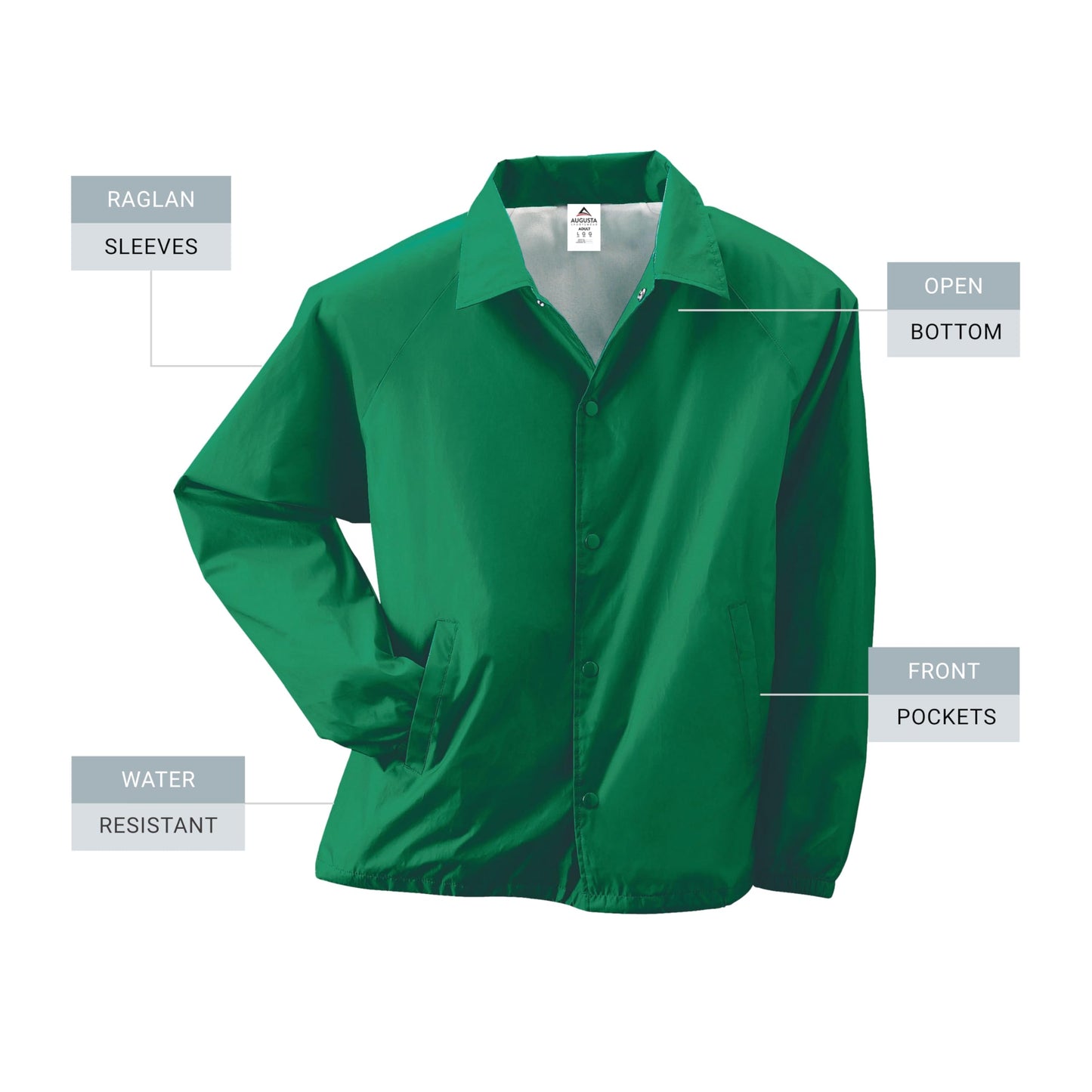 Augusta Sportswear Nylon Coach's Jacket/Lined - Rain-Ready, Water-Resistant Outerwear for Coaches & Outdoor Activities