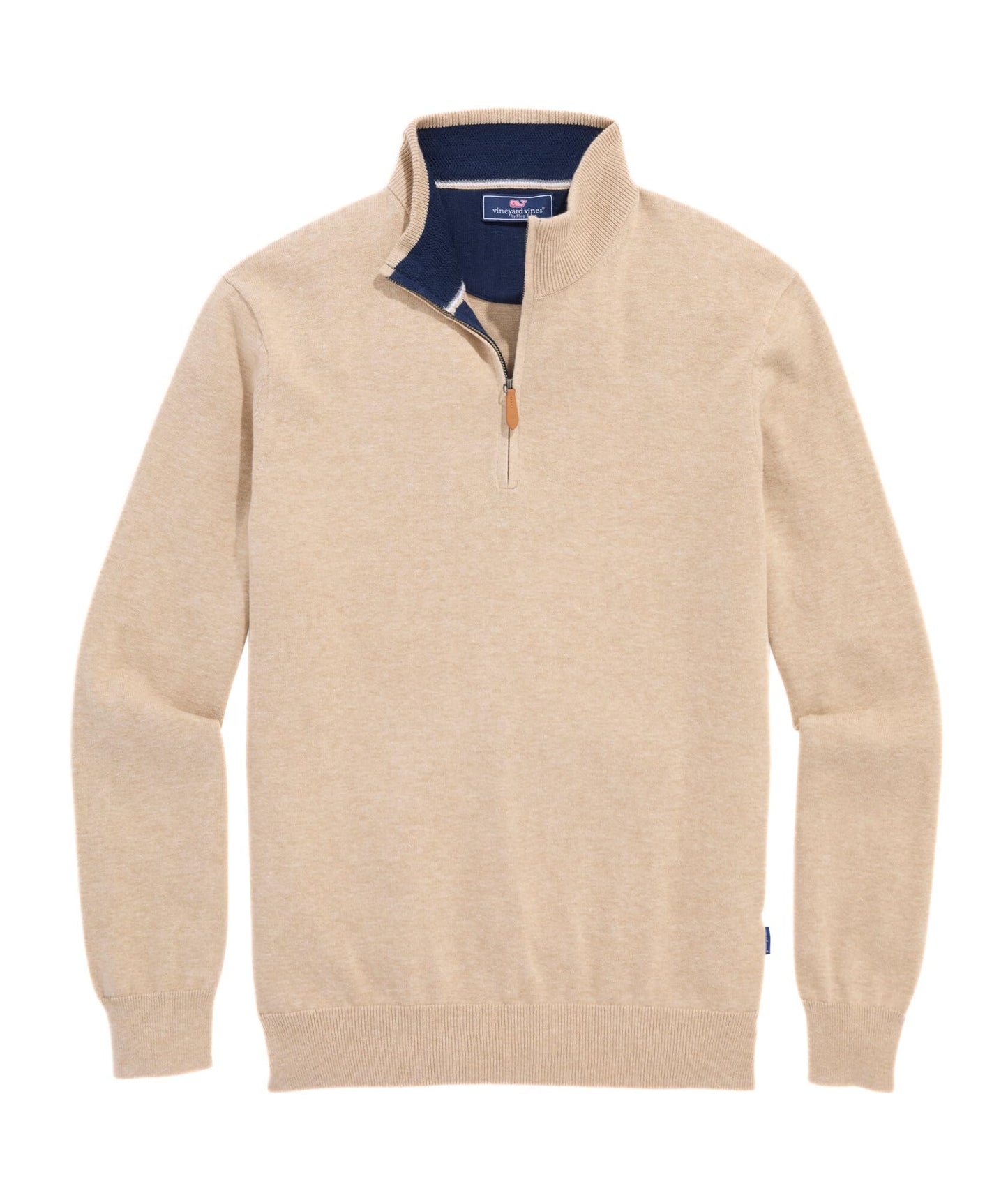 vineyard vines Men's Boathouse Tipped Quarter-Zip Sweater