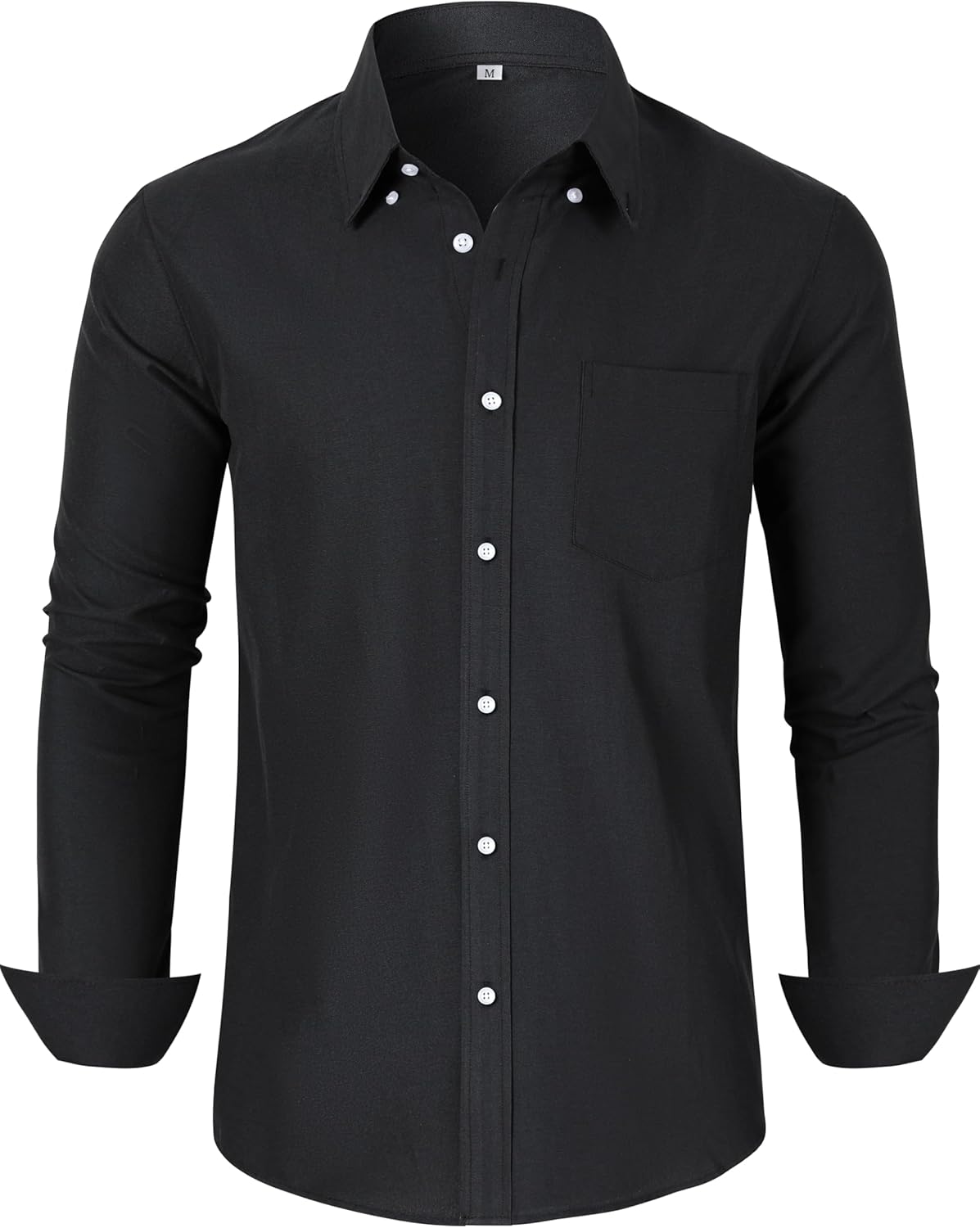 Grade 3.5 Wrinkle-Resistant Men's Lightweight Oxford Dress Shirts Long Sleeve Business Casual Pocket Shirt