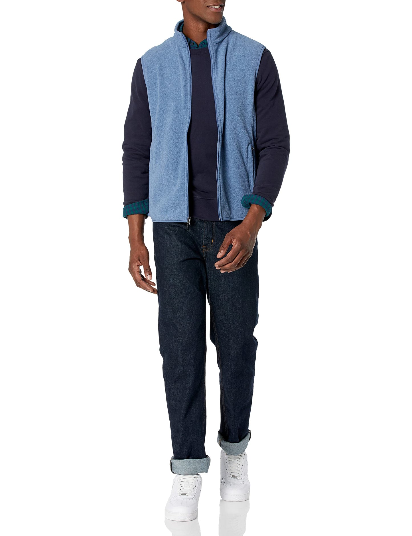 Amazon Essentials Men's Full-Zip Polar Fleece Vest (Available in Big & Tall)