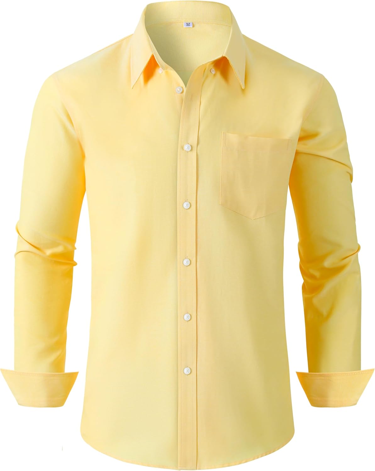 Grade 3.5 Wrinkle-Resistant Men's Lightweight Oxford Dress Shirts Long Sleeve Business Casual Pocket Shirt