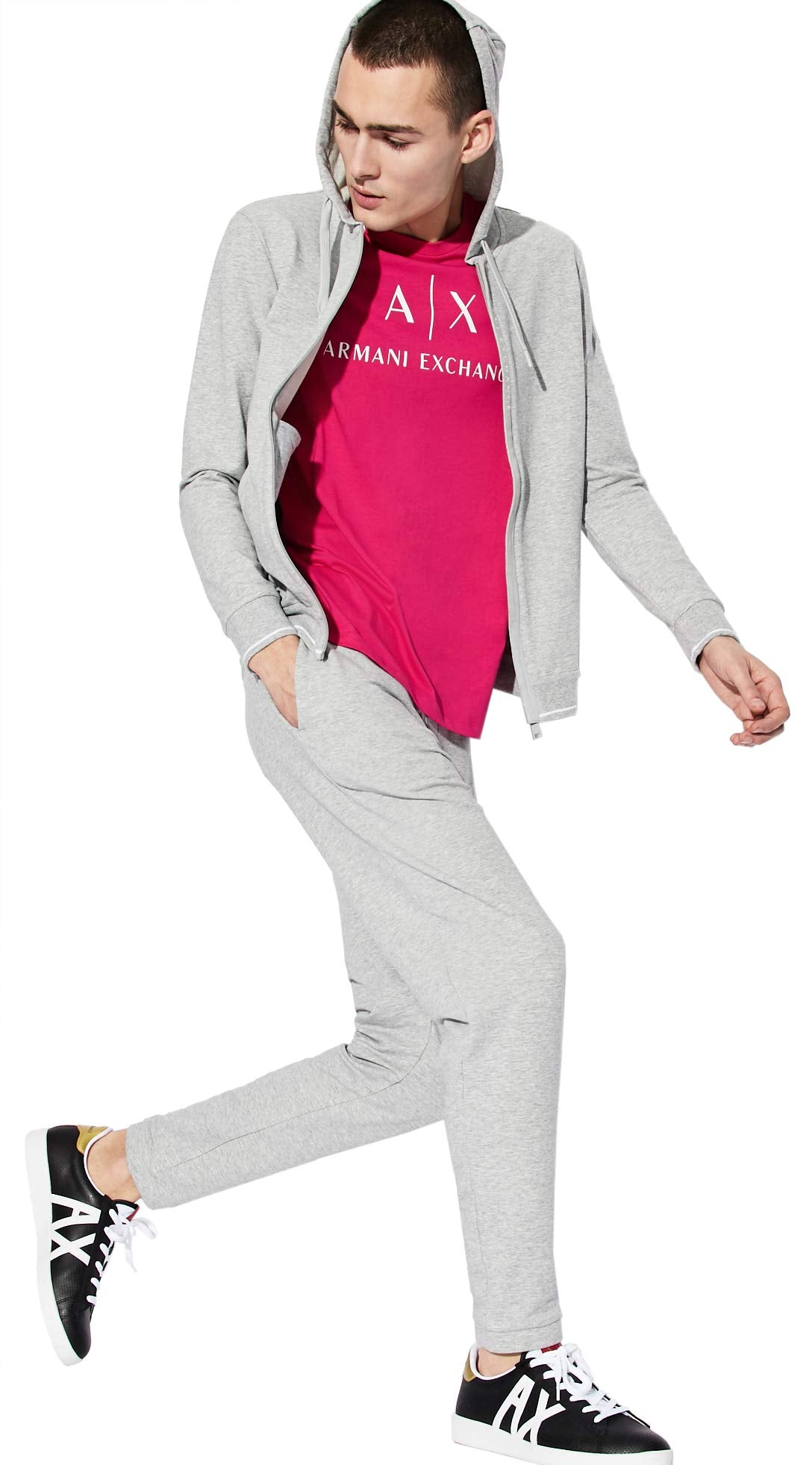 Armani Exchange Men's Drawstring Jogger with Logo Zip Pocket