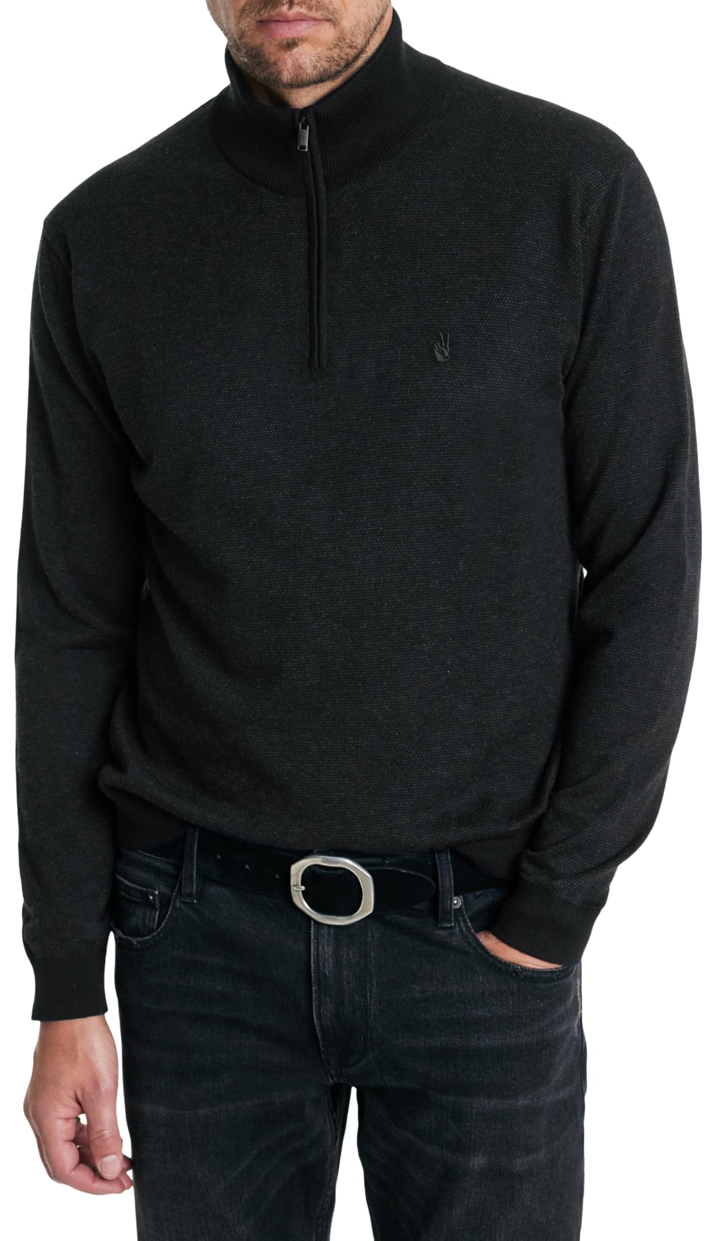 John Varvatos Men's Grand Birdseye Half Zip