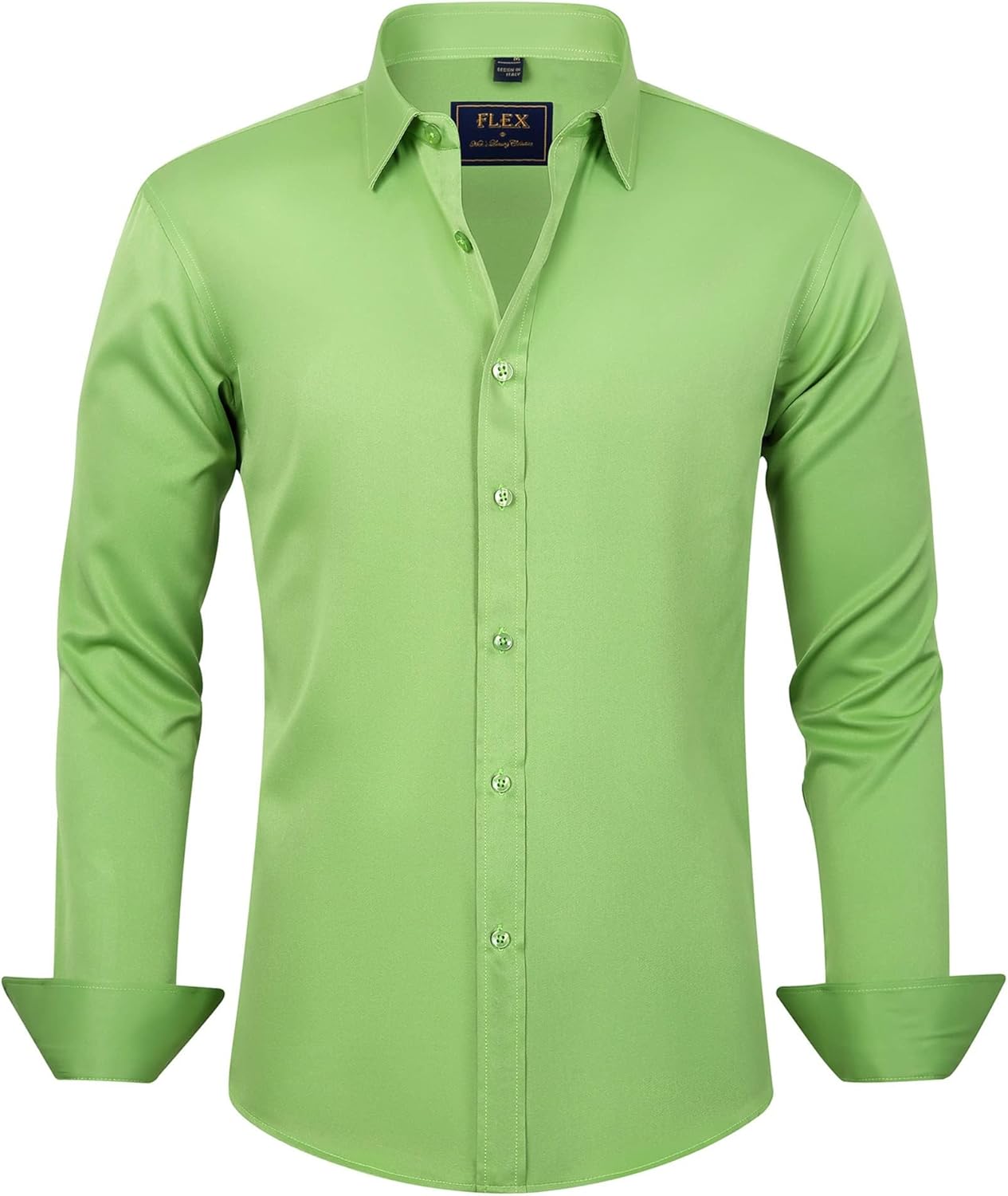 J.VER Men's Dress Shirts Solid Long Sleeve Stretch Wrinkle-Free Formal Shirt Business Casual Button Down Shirts