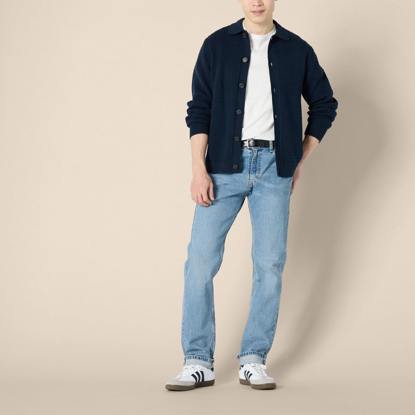 Amazon Essentials Men's Relaxed-Fit Collared Cardigan Sweater