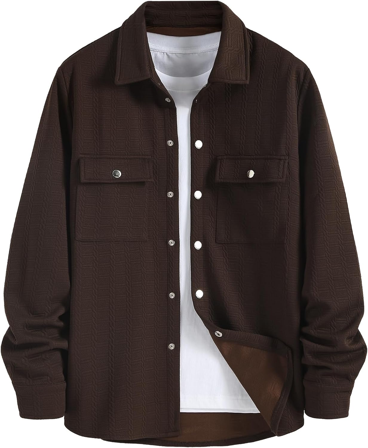 ZAFUL Mens Plaid Shirt,Long Sleeves,Classic Flannel Shirt Button Down Shirt Jacket Tops