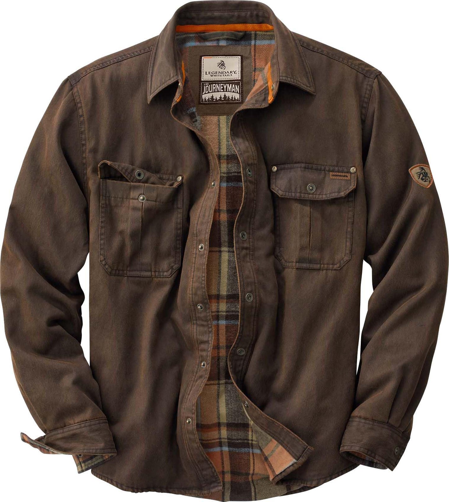 Legendary Whitetails Men's Flannel Lined Shirt Jacket Waxed Cotton Water Resistant