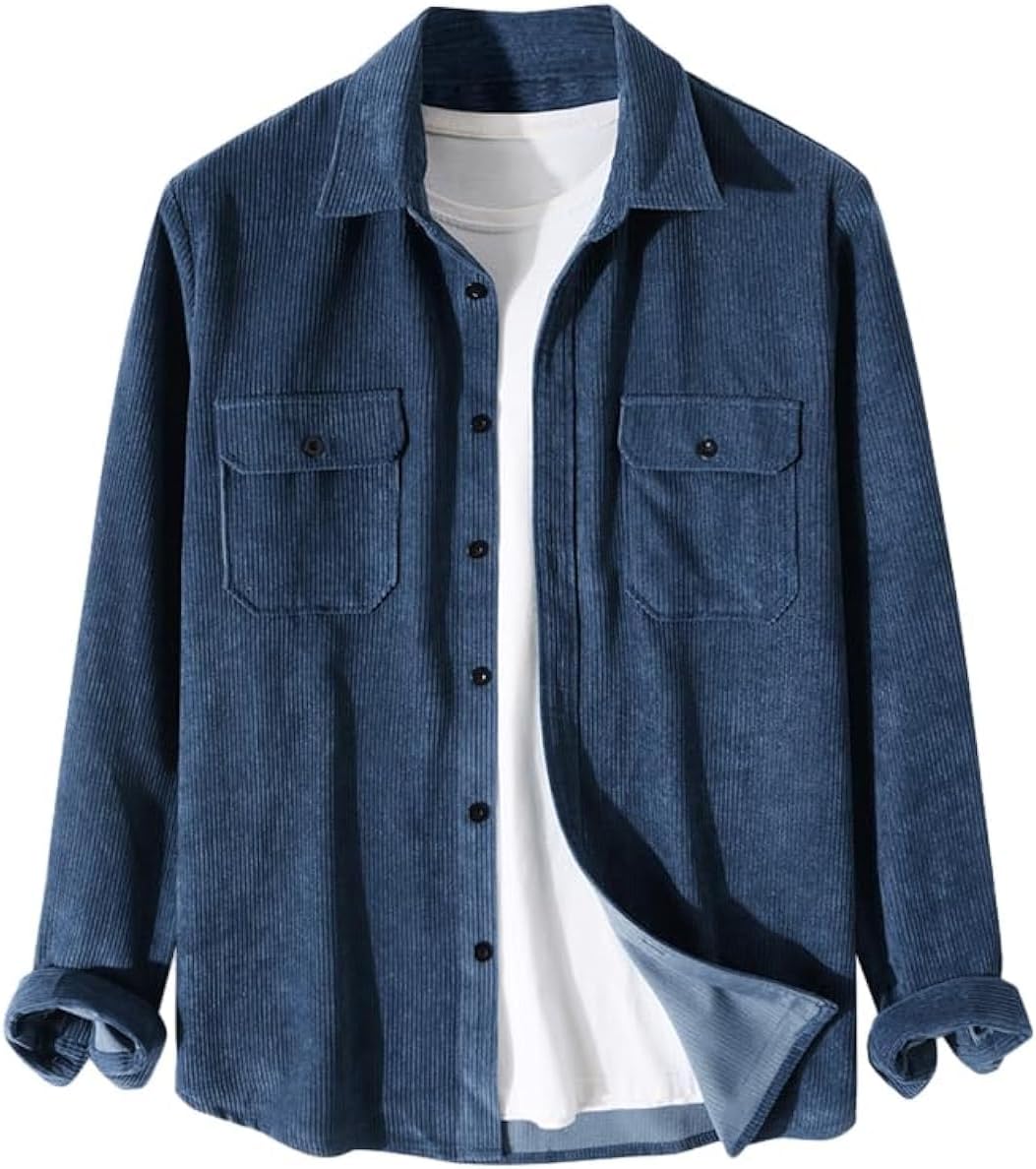 ZAFUL Mens Plaid Shirt,Long Sleeves,Classic Flannel Shirt Button Down Shirt Jacket Tops