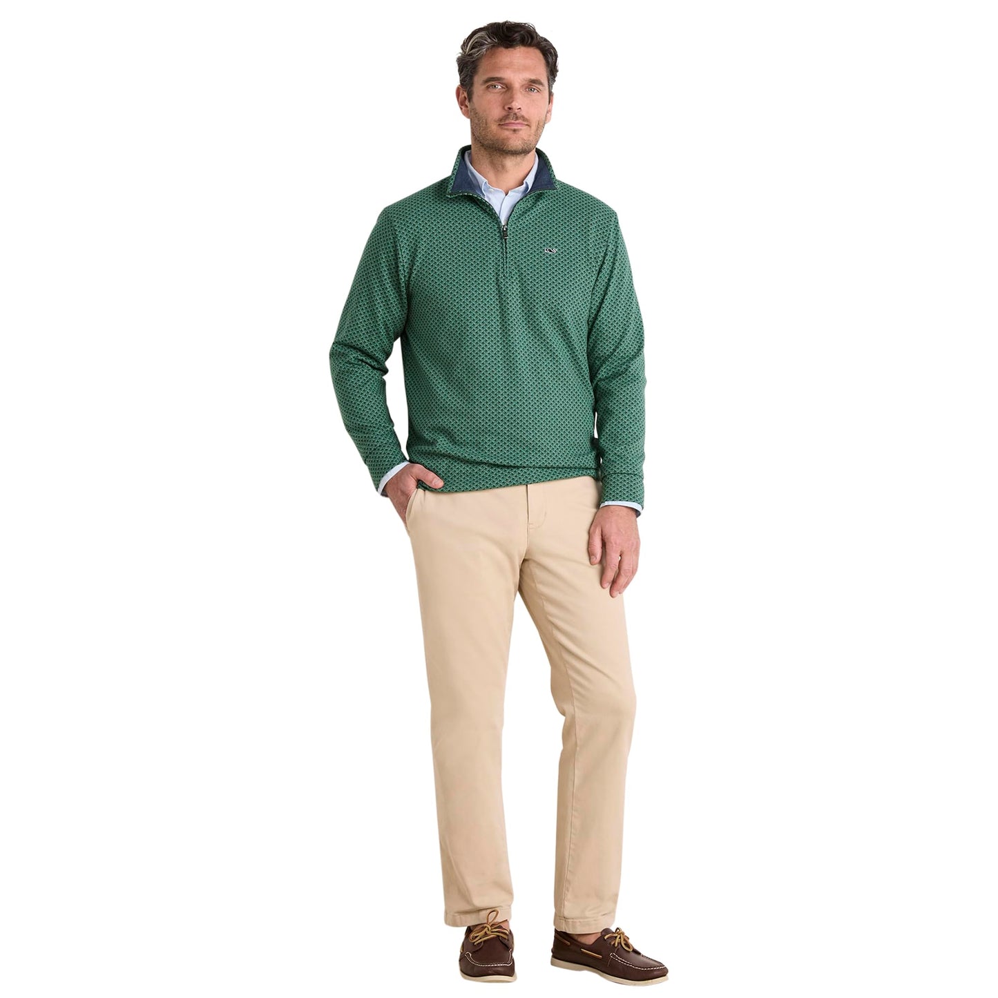 vineyard vines Men's Saltwater Quarter-Zip Pullover Sweater