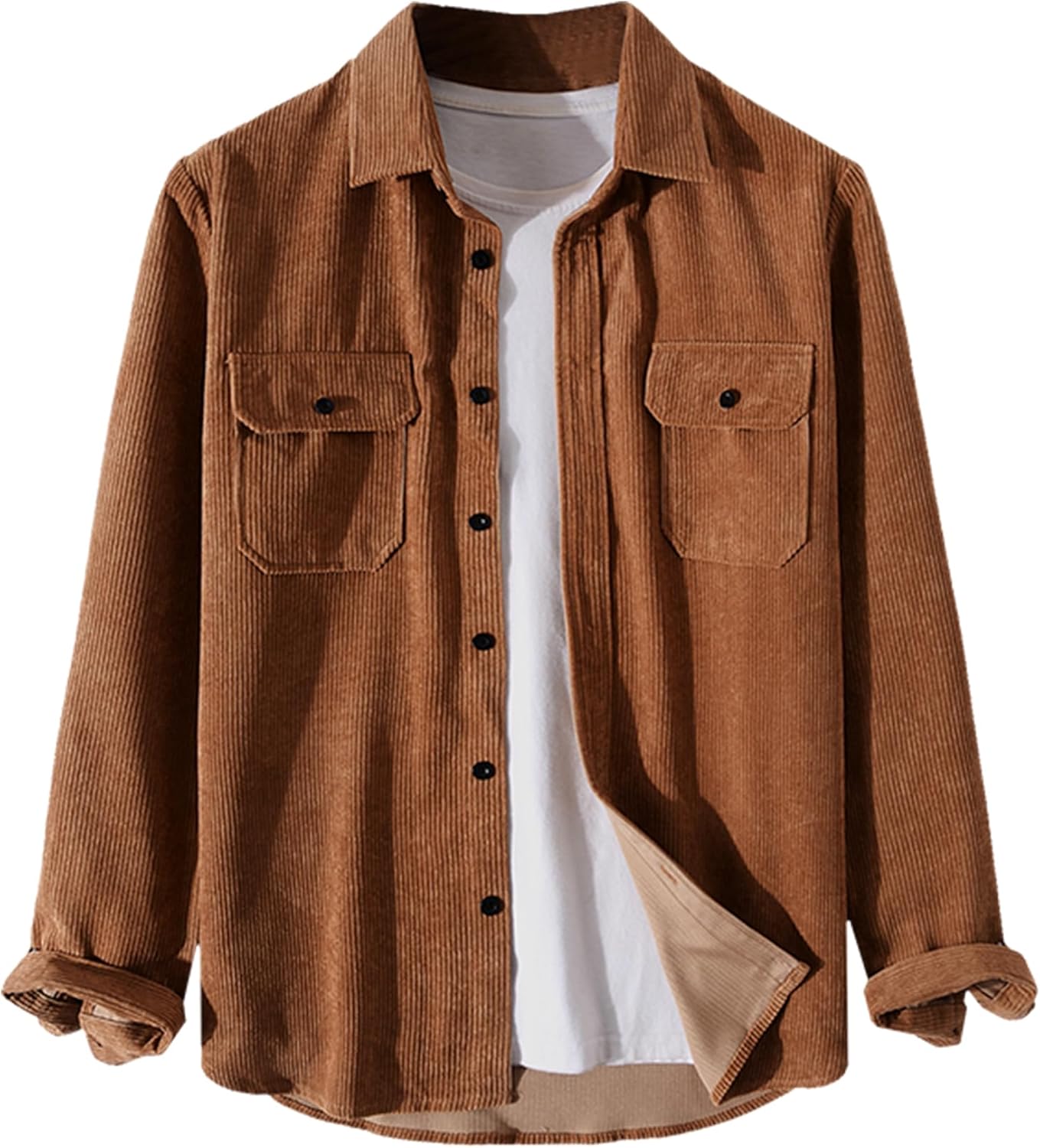 ZAFUL Mens Plaid Shirt,Long Sleeves,Classic Flannel Shirt Button Down Shirt Jacket Tops