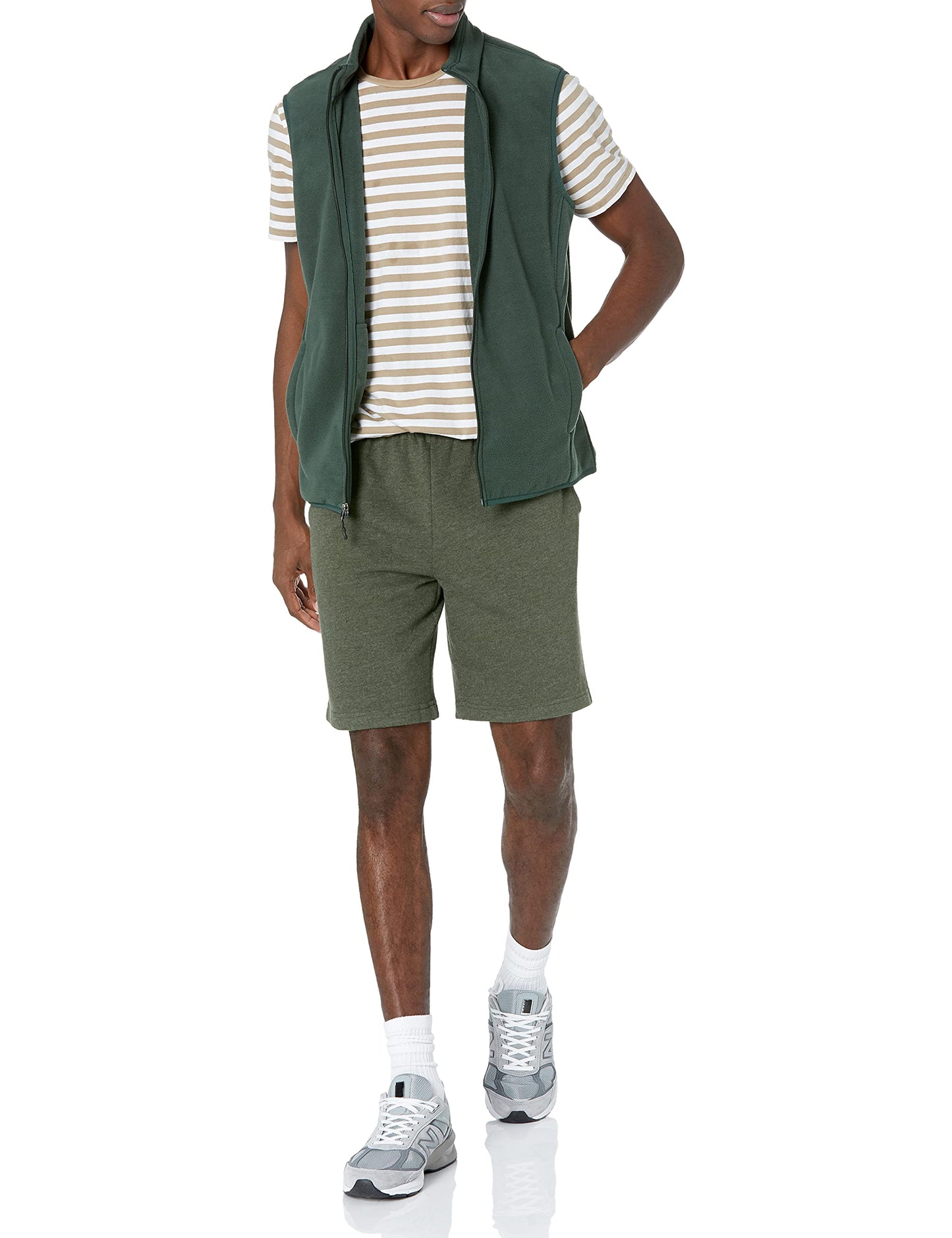 Amazon Essentials Men's Full-Zip Polar Fleece Vest (Available in Big & Tall)
