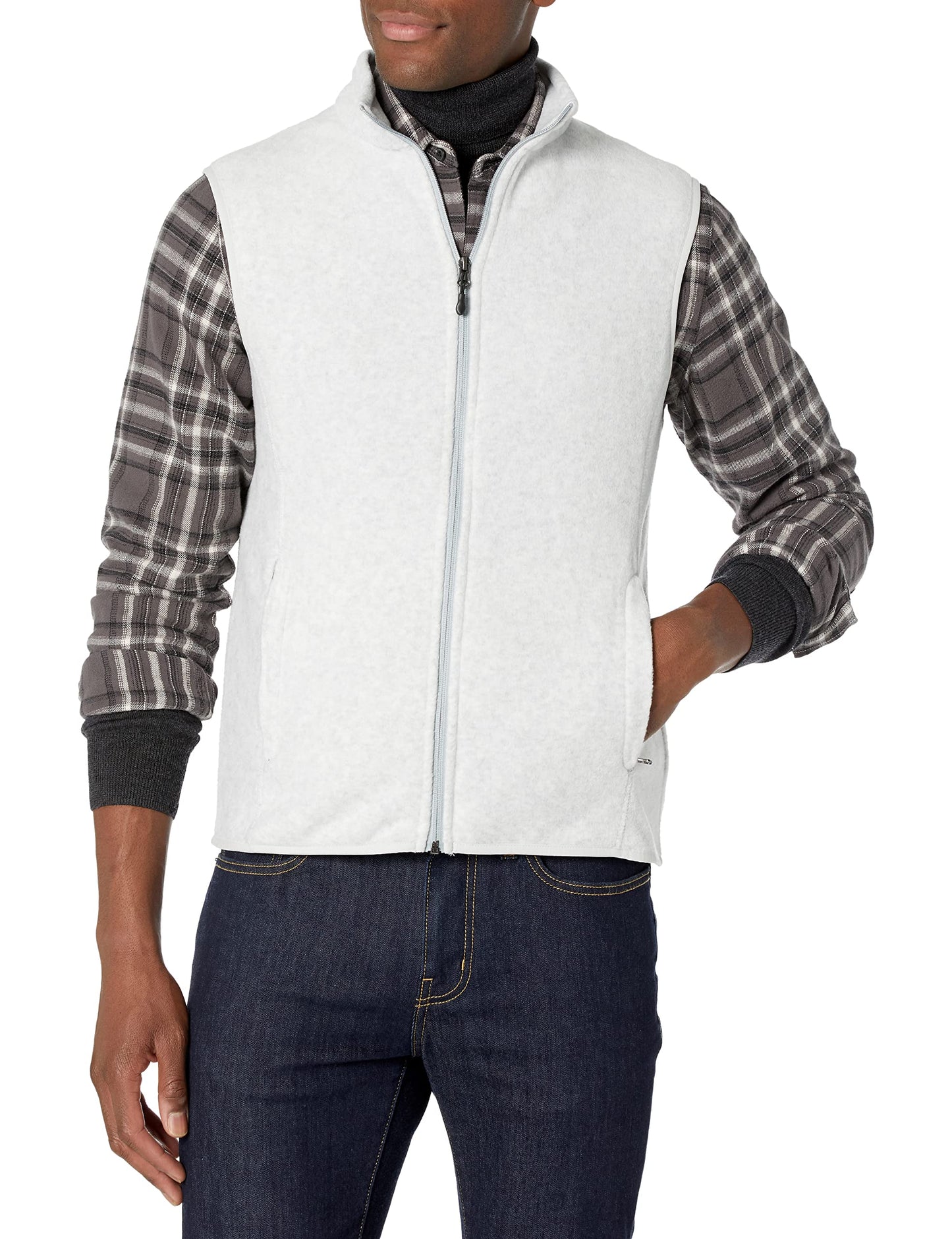 Amazon Essentials Men's Full-Zip Polar Fleece Vest (Available in Big & Tall)